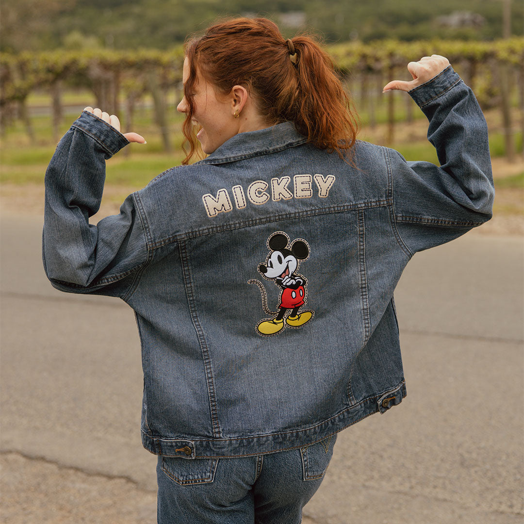Disney Denim Jacket for Women & Men - Vintage Disney Character Denim Jacket - Casual Outerwear for Disney Fans, Theme Parks & Everyday Wear