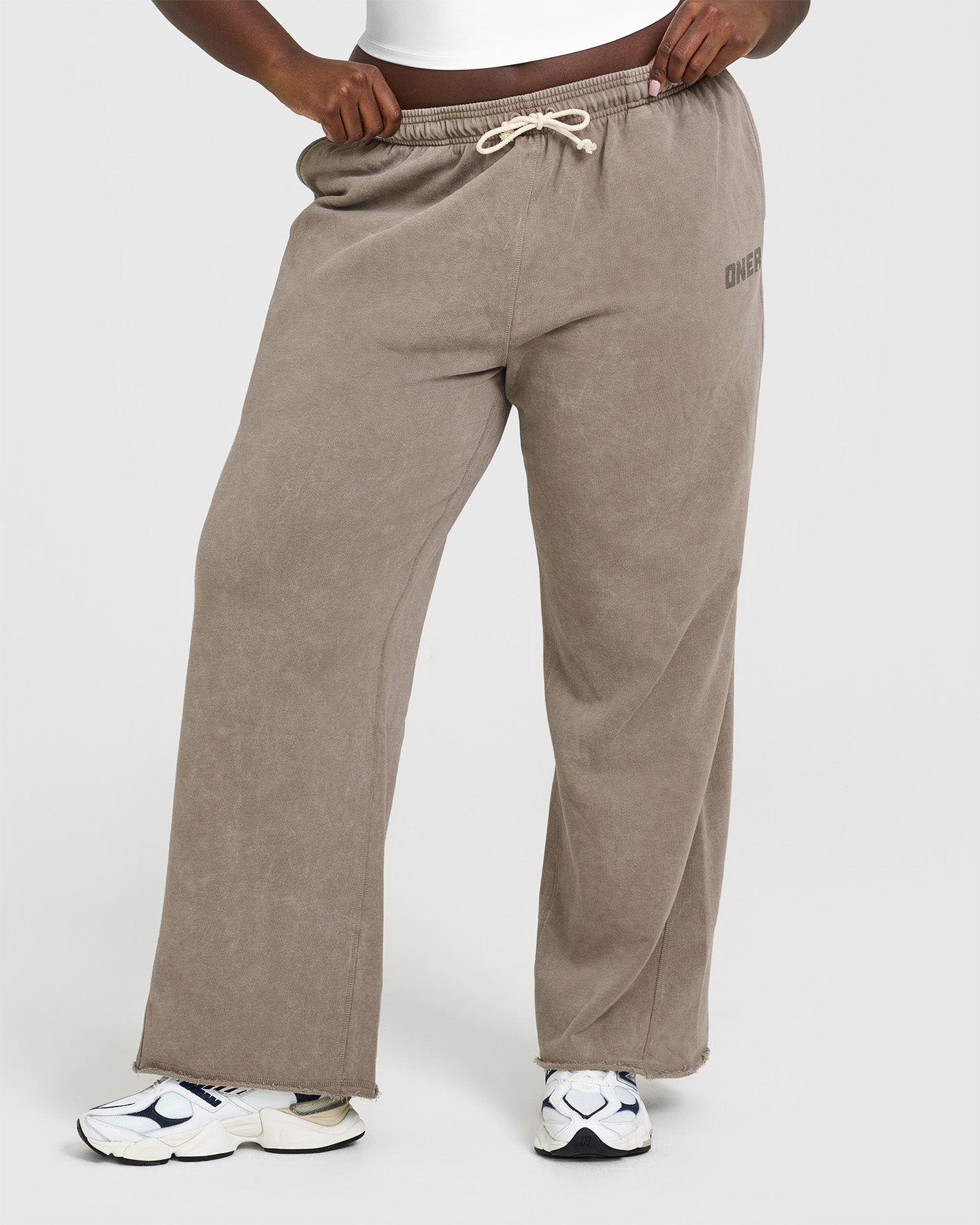 Raw Lounge Wide Leg Joggers for Women - Soft Washed Warm Sand Color Comfortable Yoga Pants - Perfect for Home, Lounge, Travel and Casual Wear