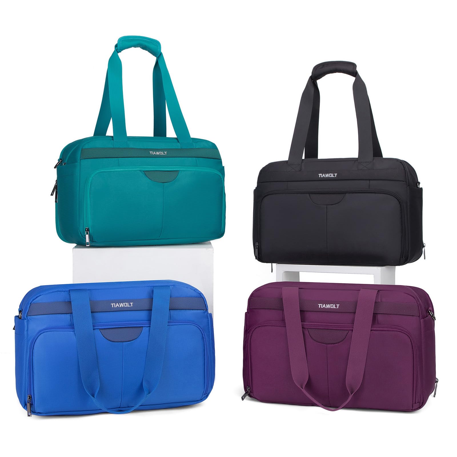 Lightweight Carry-On Duffel Bag for Air Travel - Underseat Airplane Approved Travel Bag with Adjustable Shoulder Strap, Perfect as Gym Bag, Weekender Overnight Bag for Men & Women (Blue) - Ideal for Business Trips, Weekend Getaways & Sports Activities