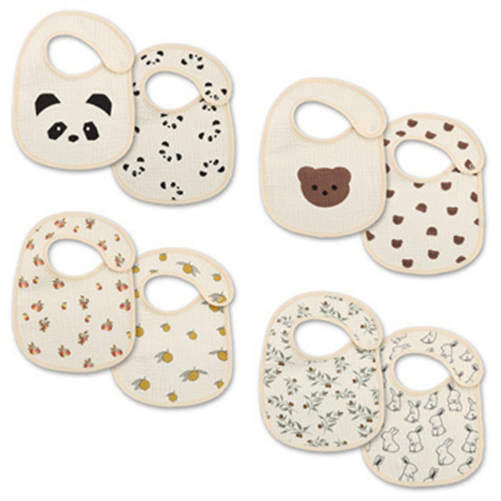 ISAKEN 2 Pack Waterproof Baby Bibs - Soft Bandana Drool Bibs & Burp Cloths for Newborns, Infants & Toddlers - Perfect for Feeding, Teething & Messy Playtime