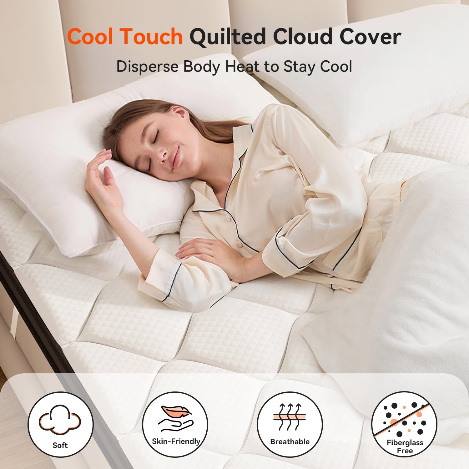 3 Inch Multi-Layer Memory Foam Mattress Topper Twin XL - High Density Gel Infused Cooling Mattress Pad for Back Pain Relief & Body Support - Medium Firm Bed Topper for Side, Back & Stomach Sleepers - Perfect for Guest Beds, Dorms & Home Use