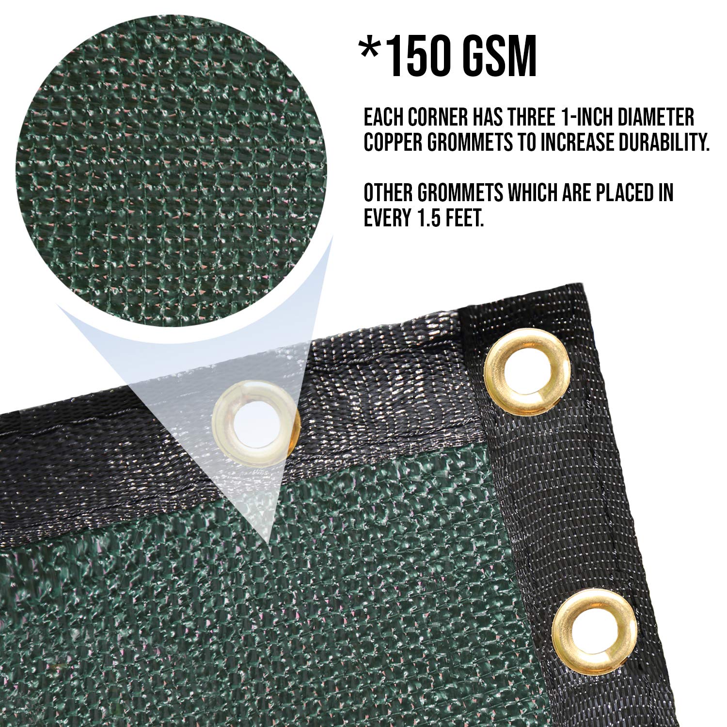 E&K Sunrise 6' x 50' Green Privacy Fence Screen - Heavy Duty Outdoor Mesh Fabric for Backyard, Garden & Commercial Use - Windproof Shade Windscreen (Set of 2) - Perfect for Patio, Poolside & Event Privacy