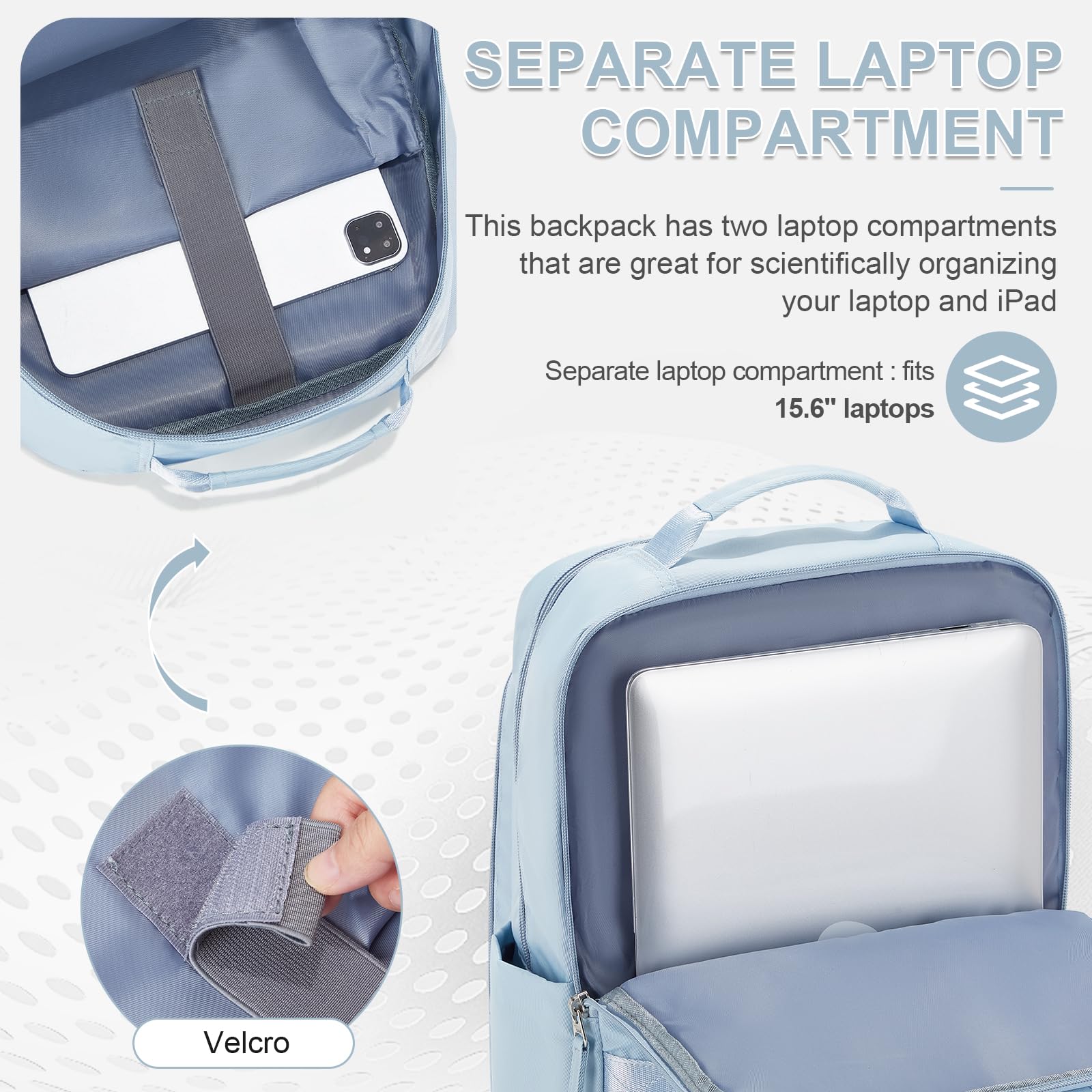 Waterproof School Backpack for Women & Teen Girls - Lightweight College Bookbag with Laptop Compartment | Perfect for School, Gym, Travel & Daily Use - Blue