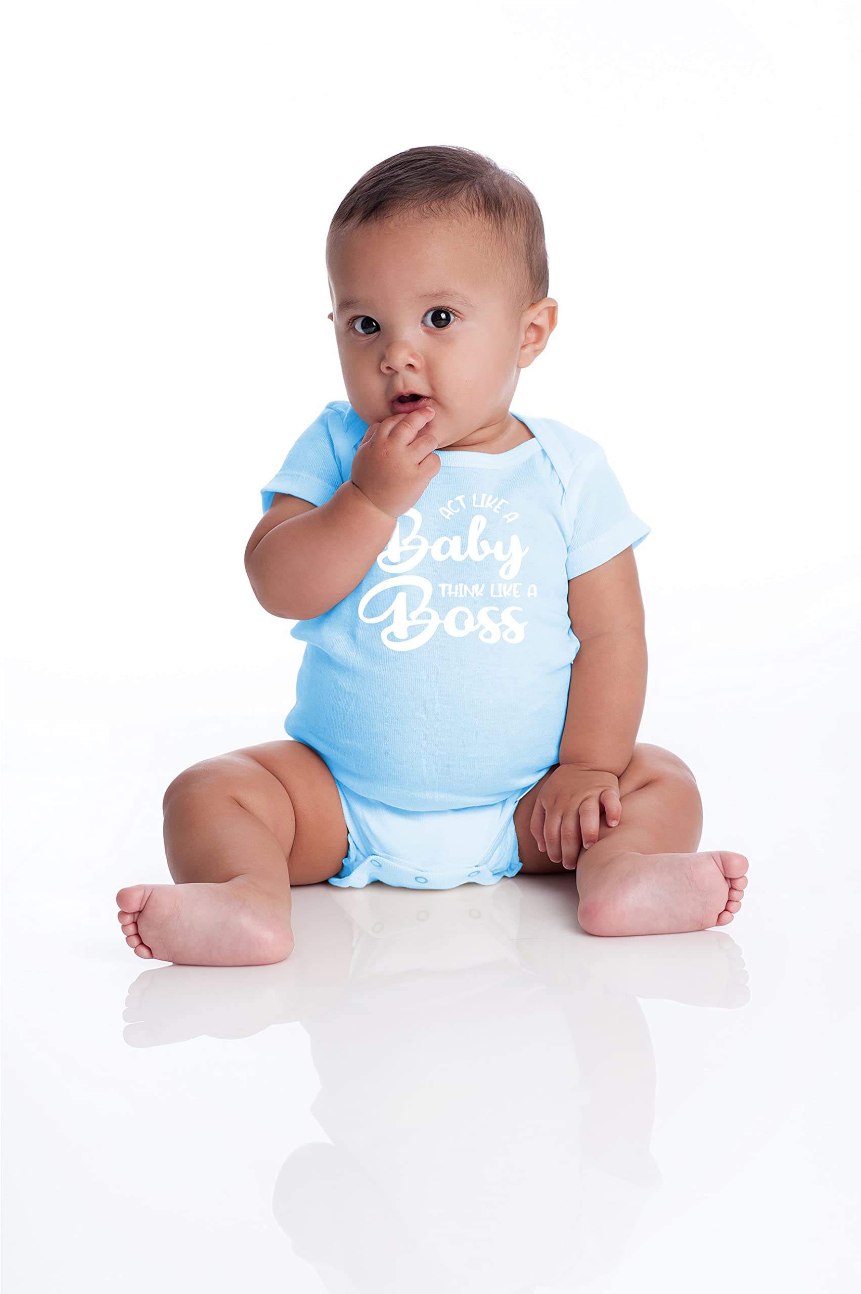 Funny Baby Bodysuit - Belle Homie 'Act Like A Baby Think Like A Boss' Onesie - Cute Newborn Girl Outfit for Photos, Gifts & Everyday Wear