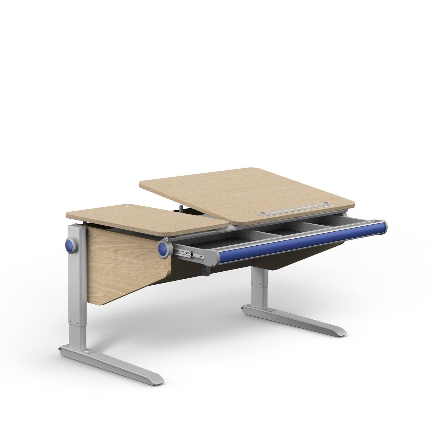 MOLL Winner Split Desk - Adjustable Kids Study Desk with Storage Shelf - Perfect for Home Office, Online Learning & Small Spaces