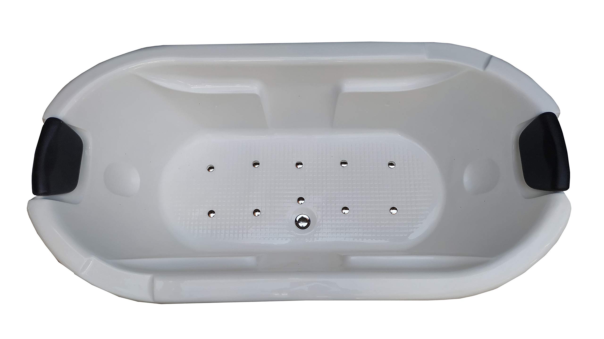 White 6ft Acrylic Drop-in Bathtub with Bubble Jets - Relaxing Spa Experience
