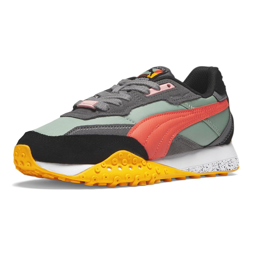 PUMA Women's Blktop Rider Brand Love Sneakers - Green Lace-Up Casual Shoes for Running, Walking & Gym Workouts