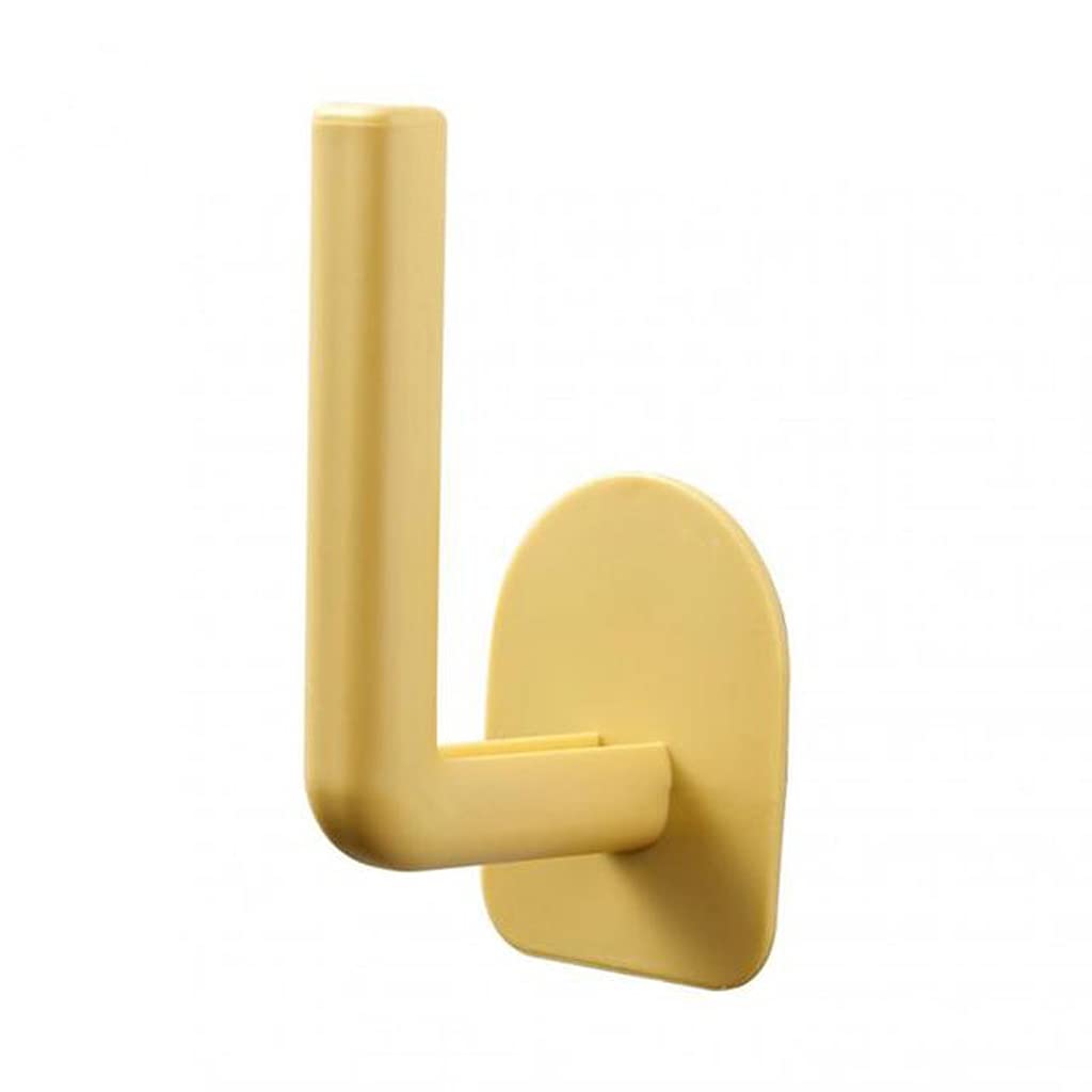KLHHG Multi-Function Self-Adhesive Paper Towel Holder - Seamless Bathroom & Kitchen Storage Rack for Toilet, Sink, Countertop (Yellow) - Perfect for Home, Office, RV & Dorm Organization