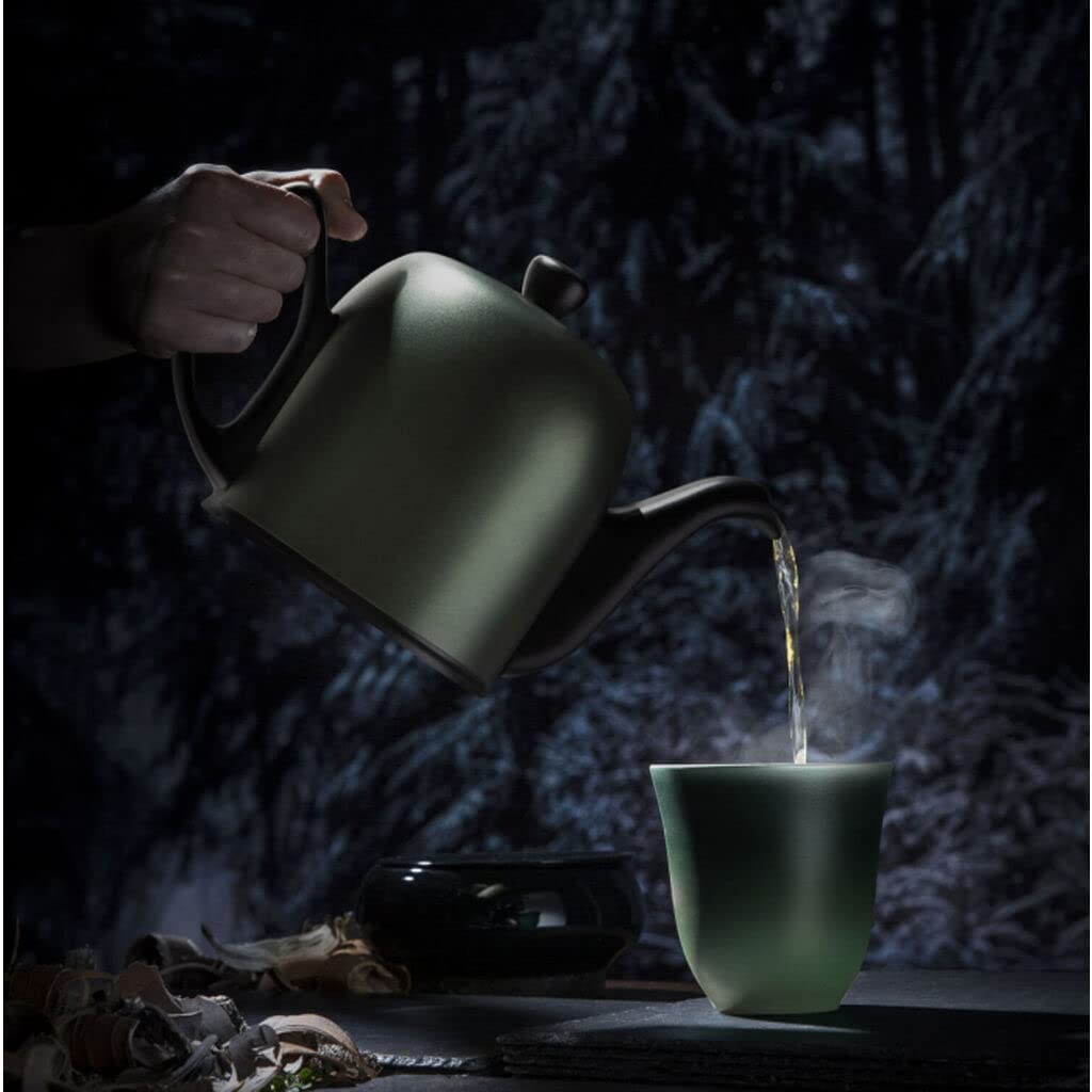 Luxury French Tea Pot - Salam Collection - 4 Cup Capacity - Black with Emerald Aluminum Lid - Perfect for Afternoon Tea, Gifts & Home Decor