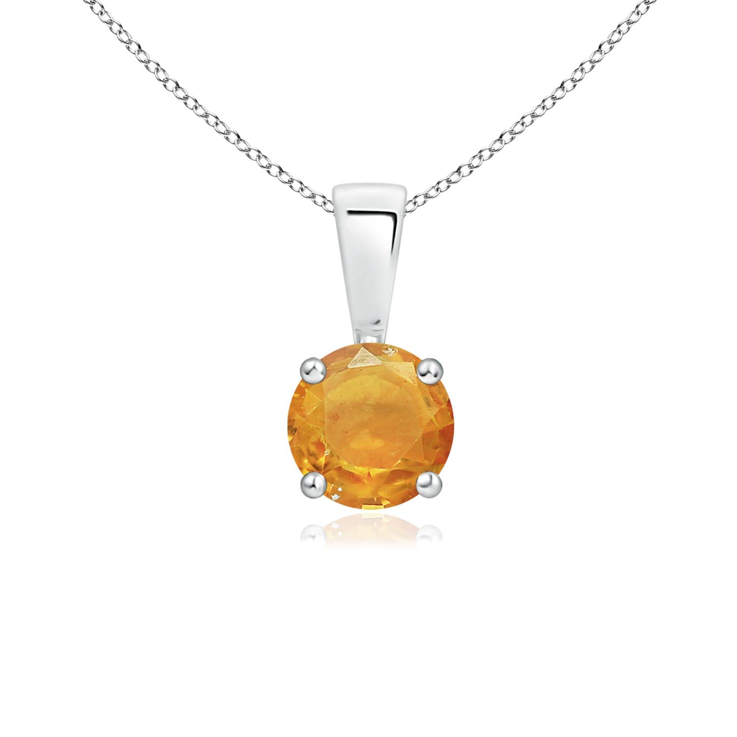 Angara Natural Sapphire Solitaire Pendant Necklace for Women & Girls - 14K Solid Gold/Platinum/Sterling Silver | September Birthstone Jewelry | Elegant Gift for Birthday, Anniversary & Special Occasions | Perfect for Weddings, Date Nights & Formal Events