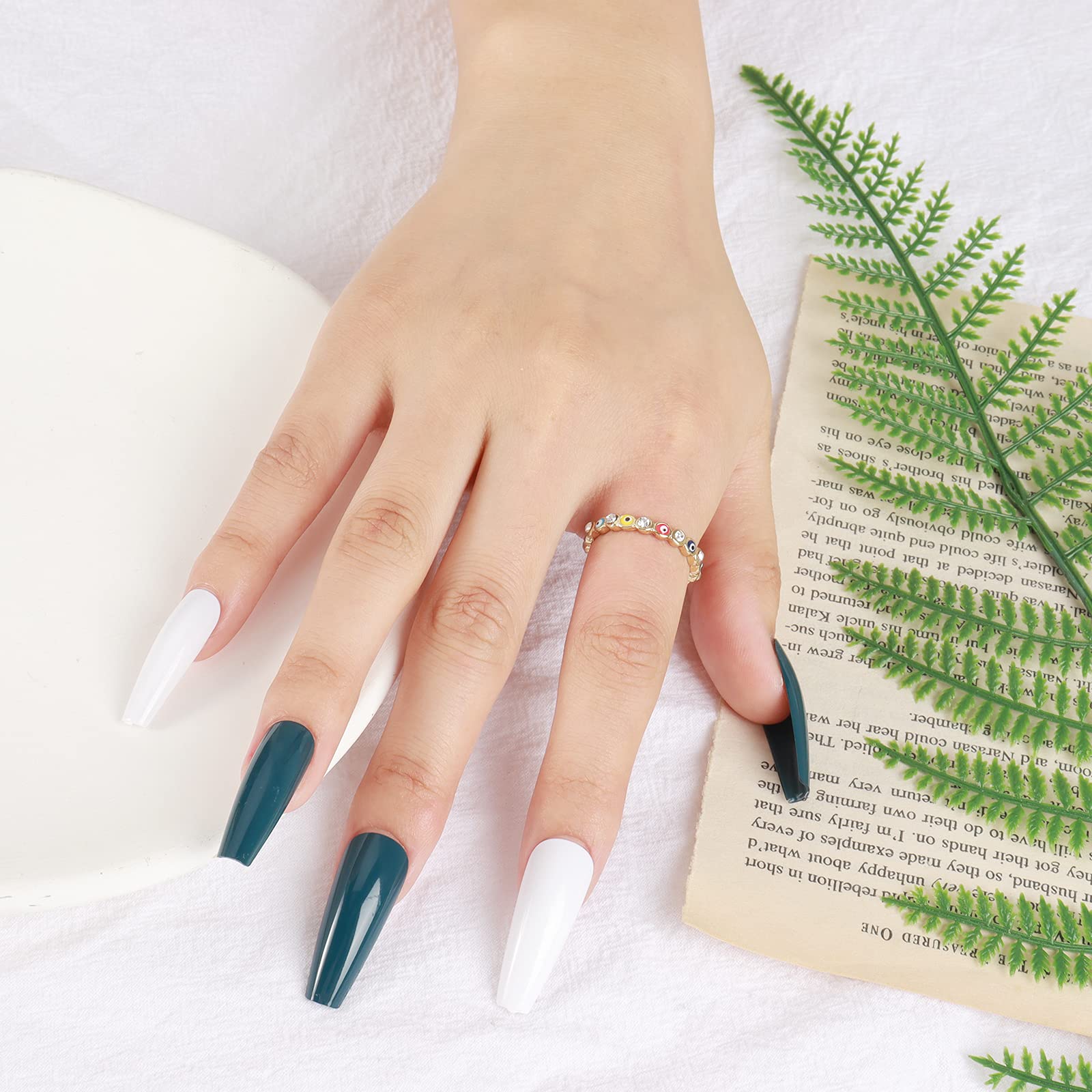 Evil Eye Ring for Women & Men - Blue Gold Plated Protection Jewelry with Colorful Ojo Design - Perfect for Gifts, Spiritual Healing & Fashion Accessories