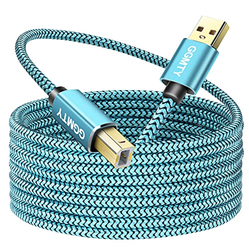 25ft USB 2.0 Printer Cable - High Speed Scanner Cord Type A Male to B Male - Compatible with HP, Canon, Dell, Epson, Xerox Printers - Perfect for Office, Home & Studio Printing Needs