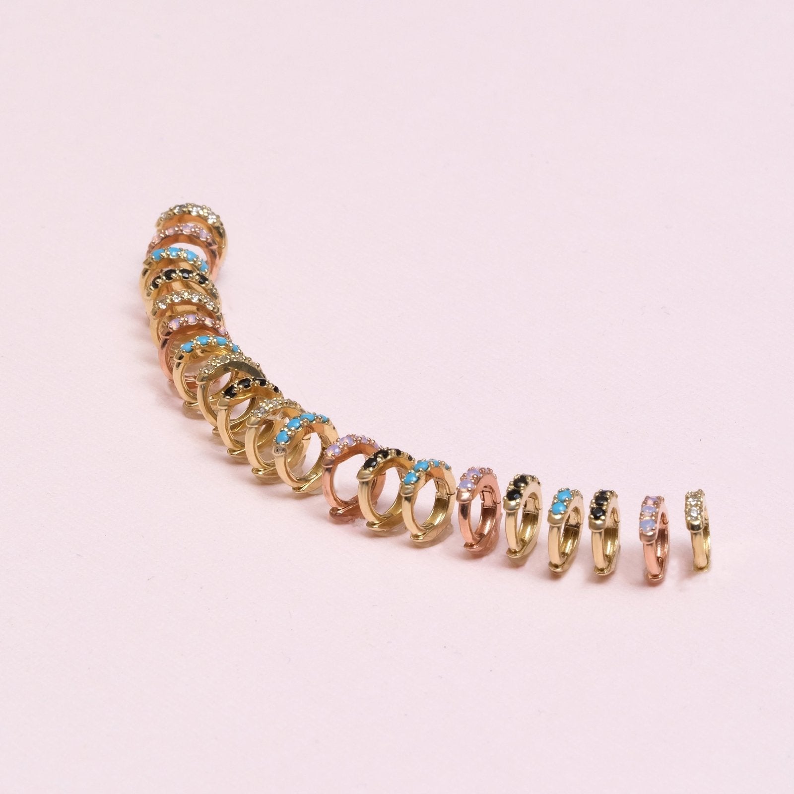 14K Yellow Gold Cubic Zirconia Huggie Hoop Earrings - Elegant Studded Huggies for Everyday Wear & Special Occasions