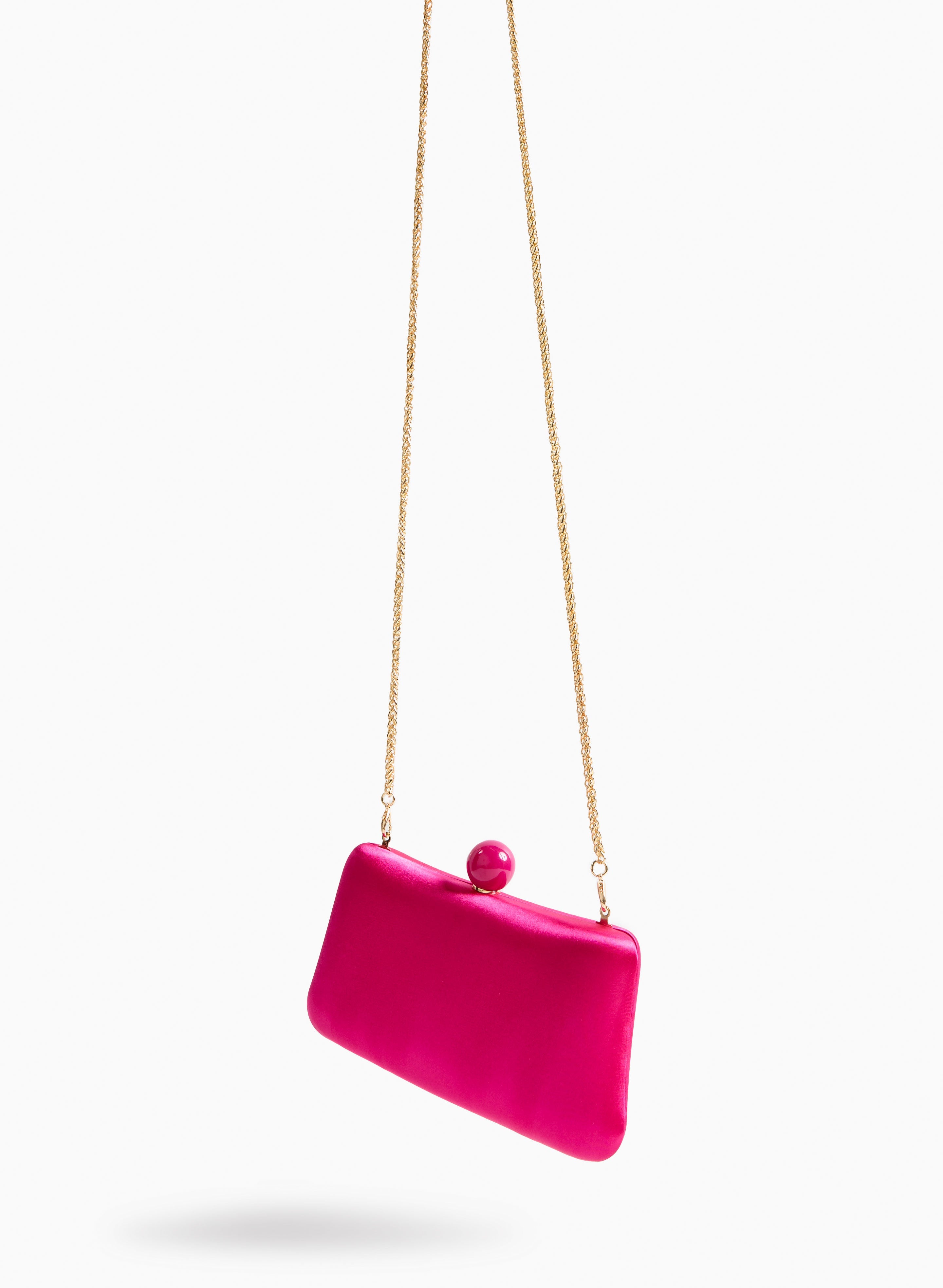 Elegant Satin Box Clutch with Ball Detail - Perfect for Evening Parties, Weddings & Formal Events