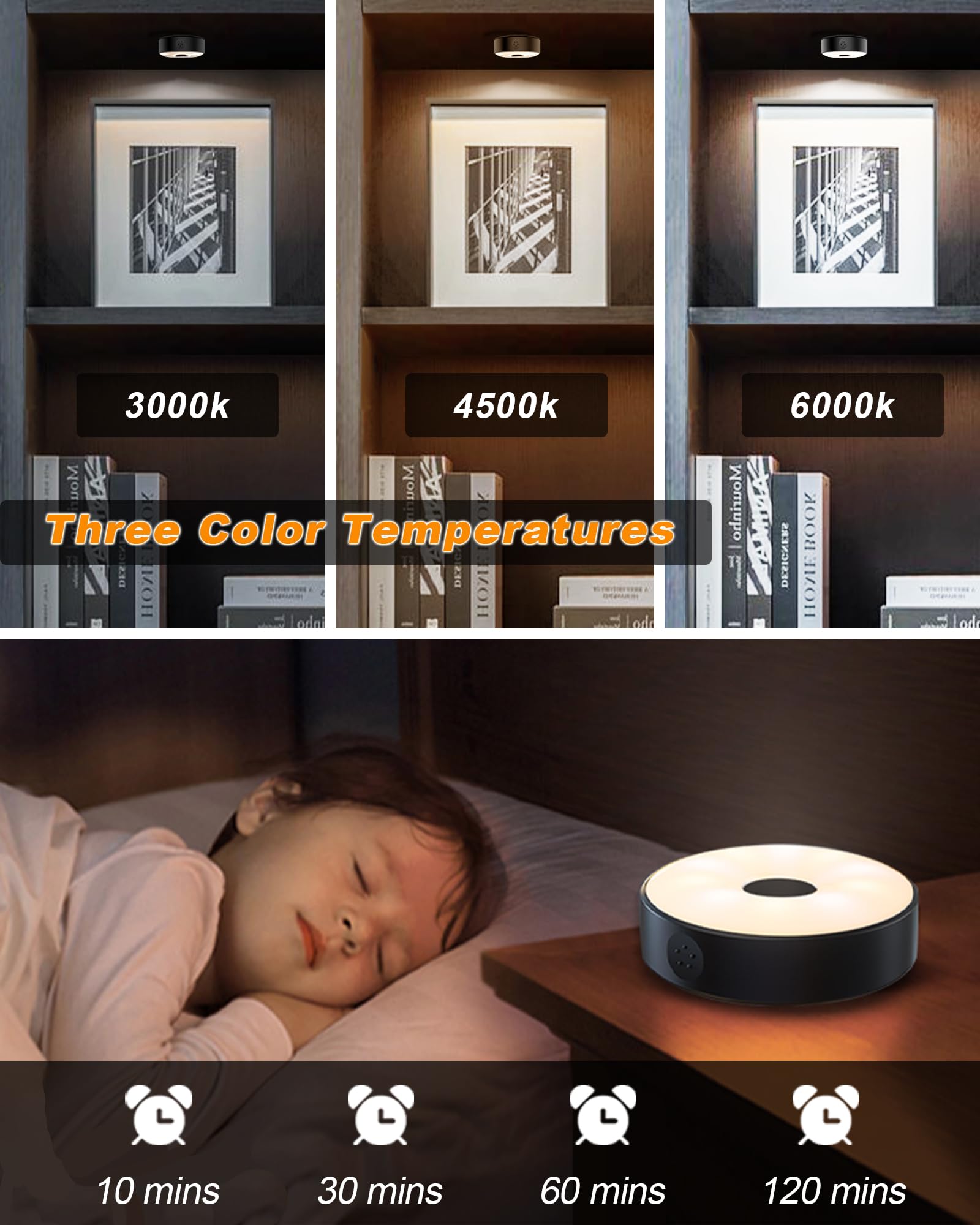 Remote-Controlled Puck Lights - 4 Pack Magnetic Under Cabinet Lights with 900mAh Rechargeable Battery, Wireless Kitchen Lighting for Cabinets, Closets & Shelves - Perfect for Home, Office and Commercial Spaces