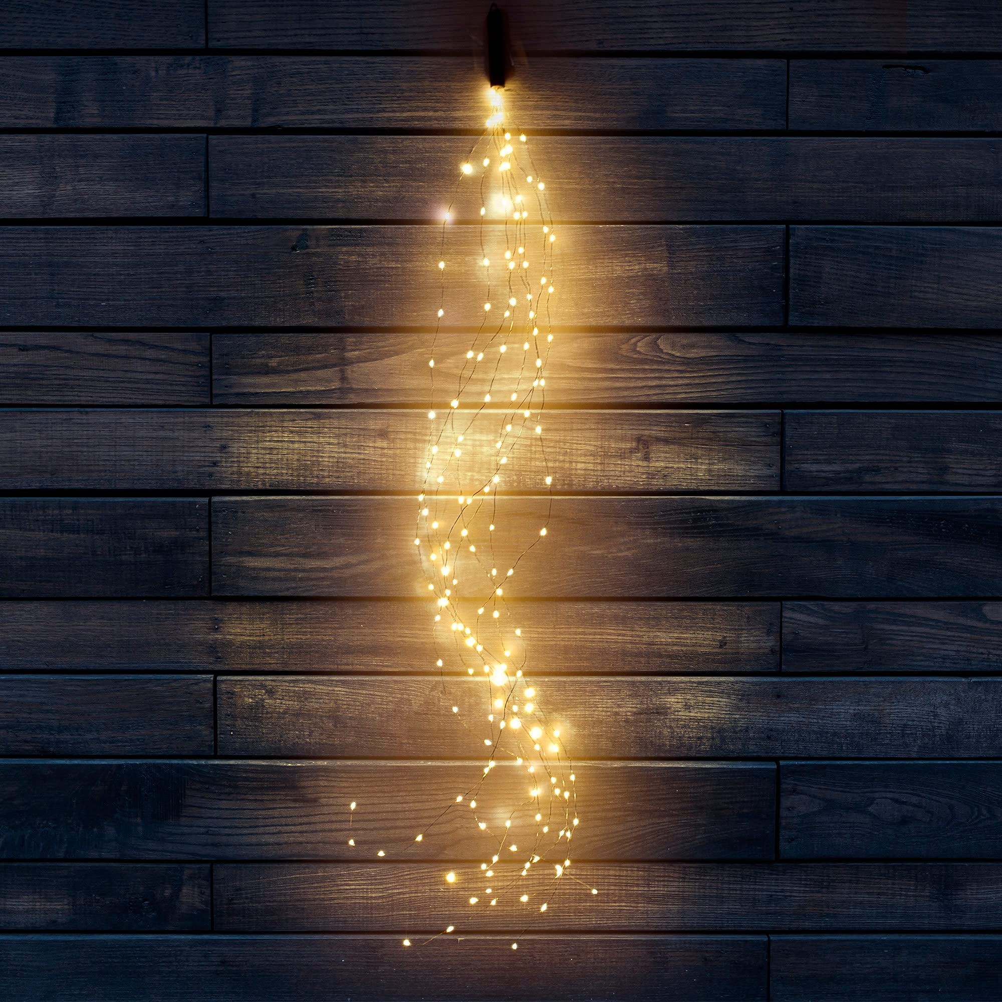 10 Strands 200 LED Firefly Bunch Lights - Waterproof Plug in String Lights for Outdoor Garden, Waterfall Vine, Watering Can - Warm White Fairy Lights for Patio, Wedding, Party Decoration