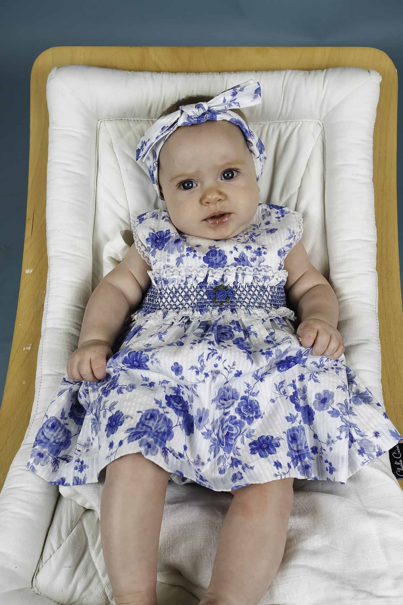 Ellison Rose Floral Smocked Dress for Baby Girls - Elegant & Comfortable Outfit for Special Occasions, Photoshoots & Family Gatherings