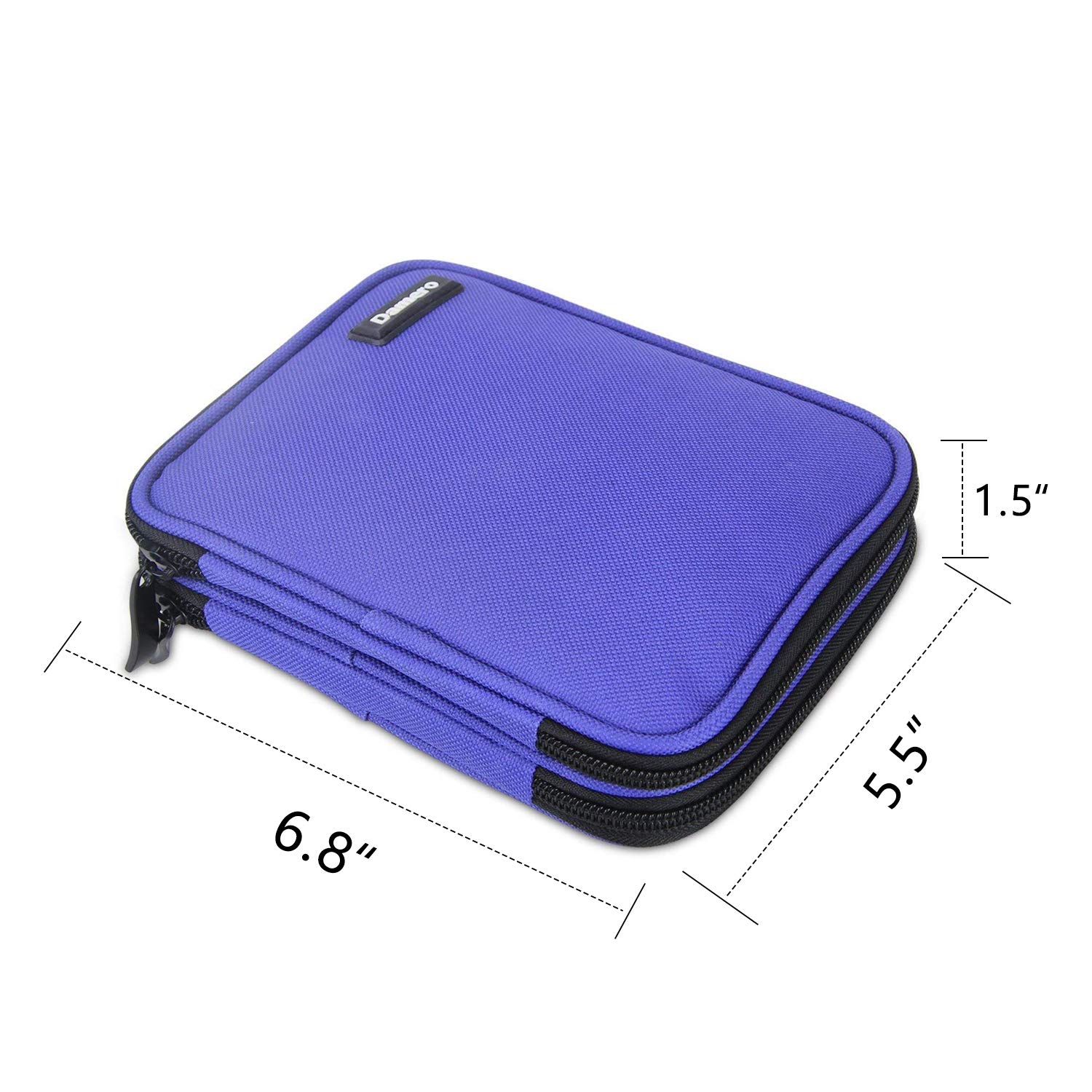 Premium Crochet Hook Case with Zipper & Web Pockets - Organizer Bag for Knitting Needles & Accessories - Portable & Durable Medium Size in Blue Violet - Perfect for Travel, Crafting & Crochet Projects
