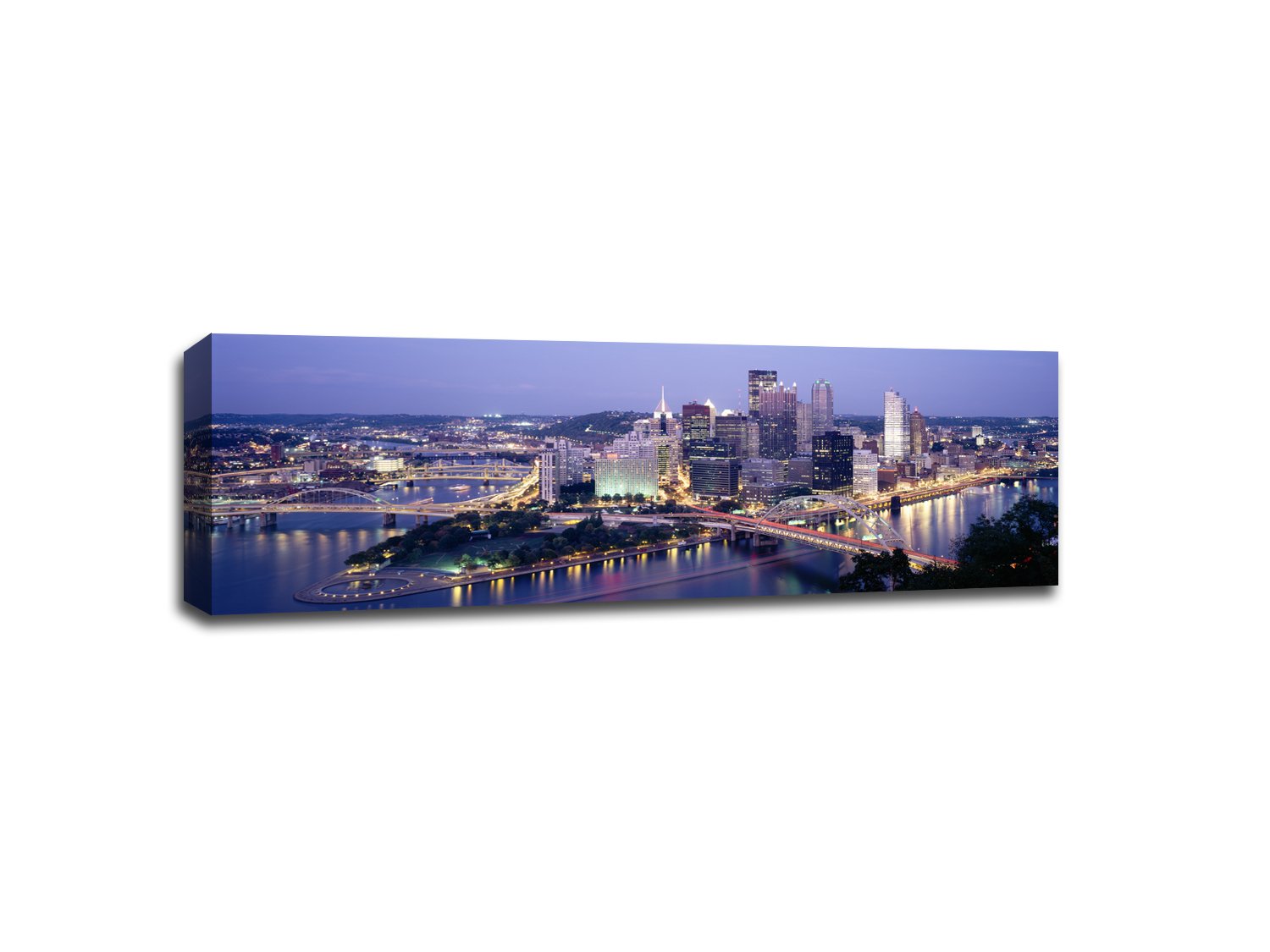 Pittsburgh Cityscape Canvas Print - 48x16 Inches - Stunning Urban Skyline Wall Art for Home & Office Decor