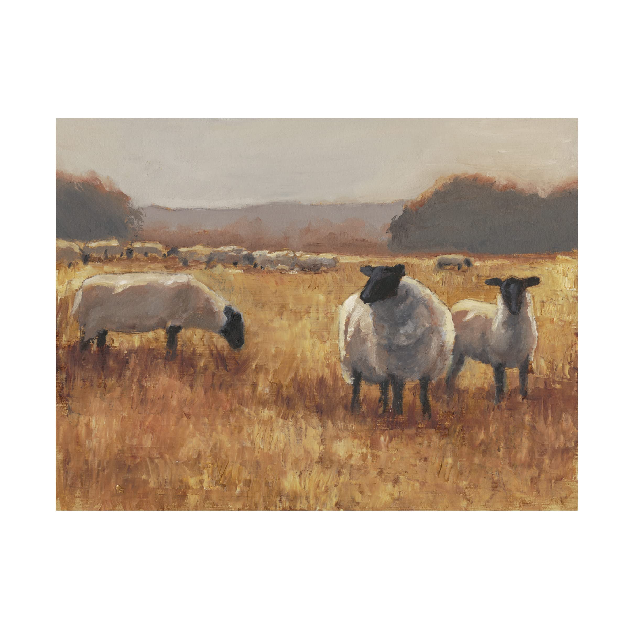 Trademark Fine Art 'Grazing at Sunset II' by Ethan Harper - Stunning Landscape Canvas Wall Art for Living Room, Bedroom & Office Decor