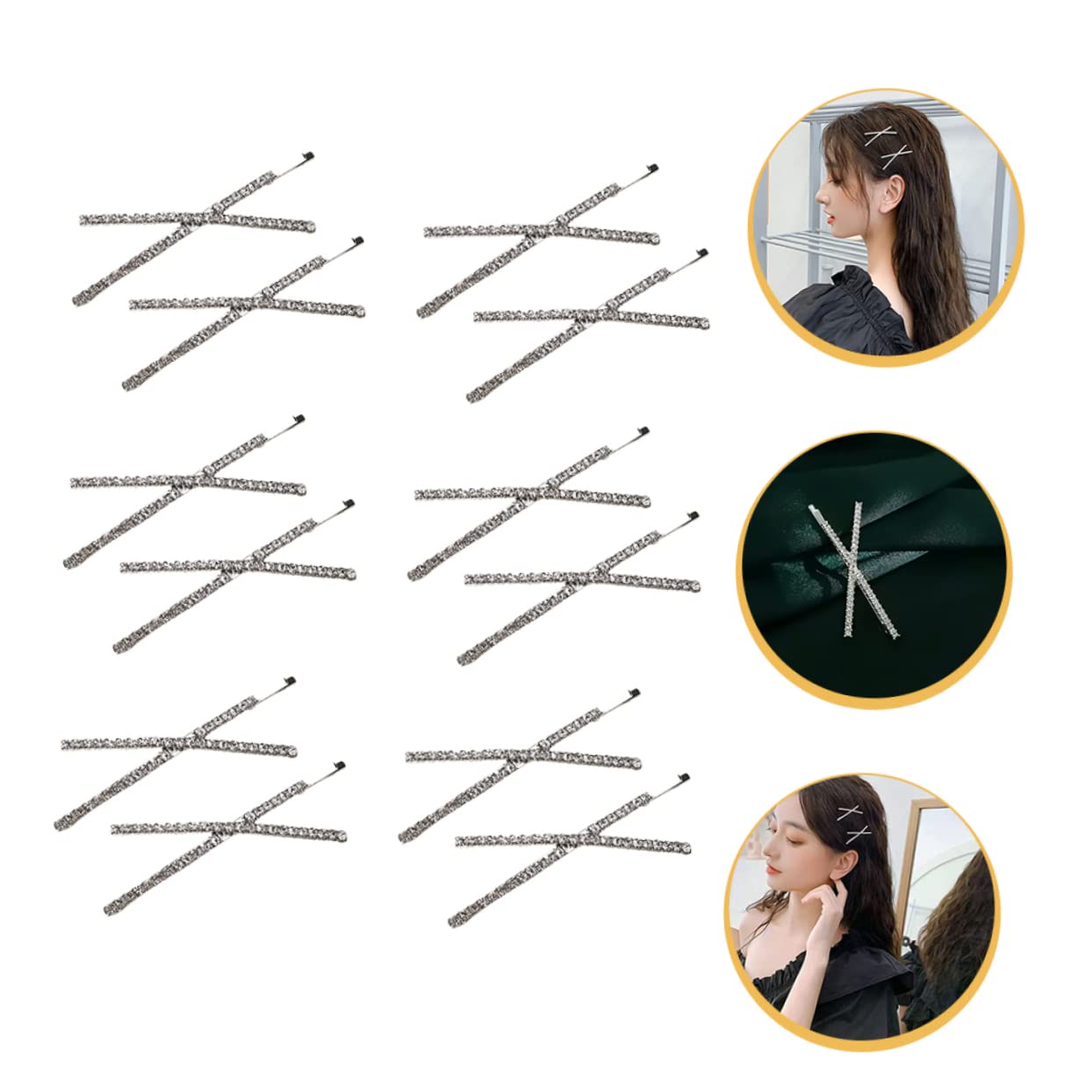 Beavorty 12pcs Luxury Rhinestone Hair Clips for Women - Elegant Bobby Pins & Barrettes Hair Accessories - Perfect for Weddings, Parties & Everyday Styling