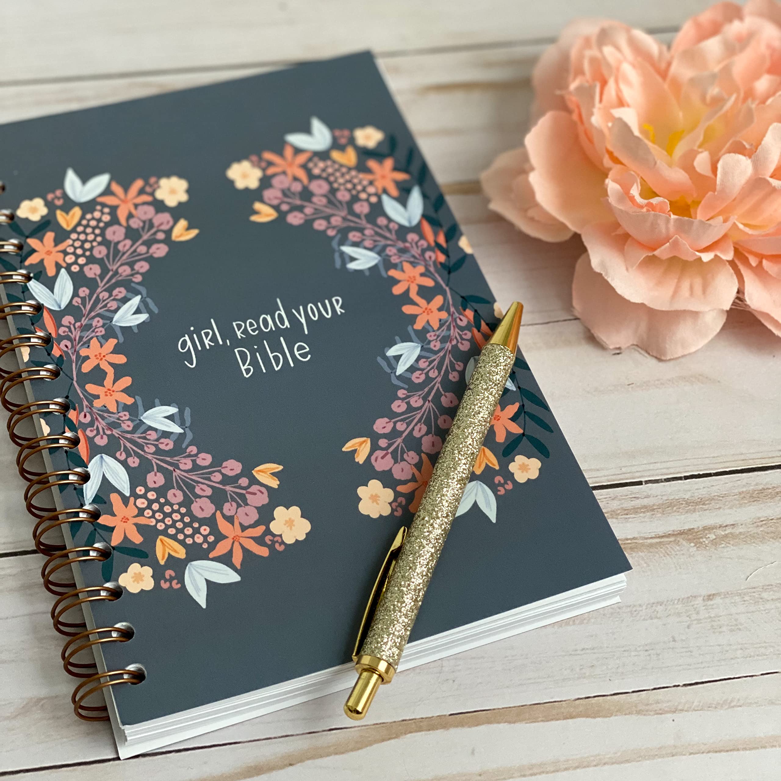Prayer Journal by Swaygirls - Christian Spiral Notebook for Bible Study & Faith Journaling | Lined Softcover Wirebound Notebook | Perfect for Daily Devotionals, Scripture Writing & Bible Reading (Girl Read Your Bible)