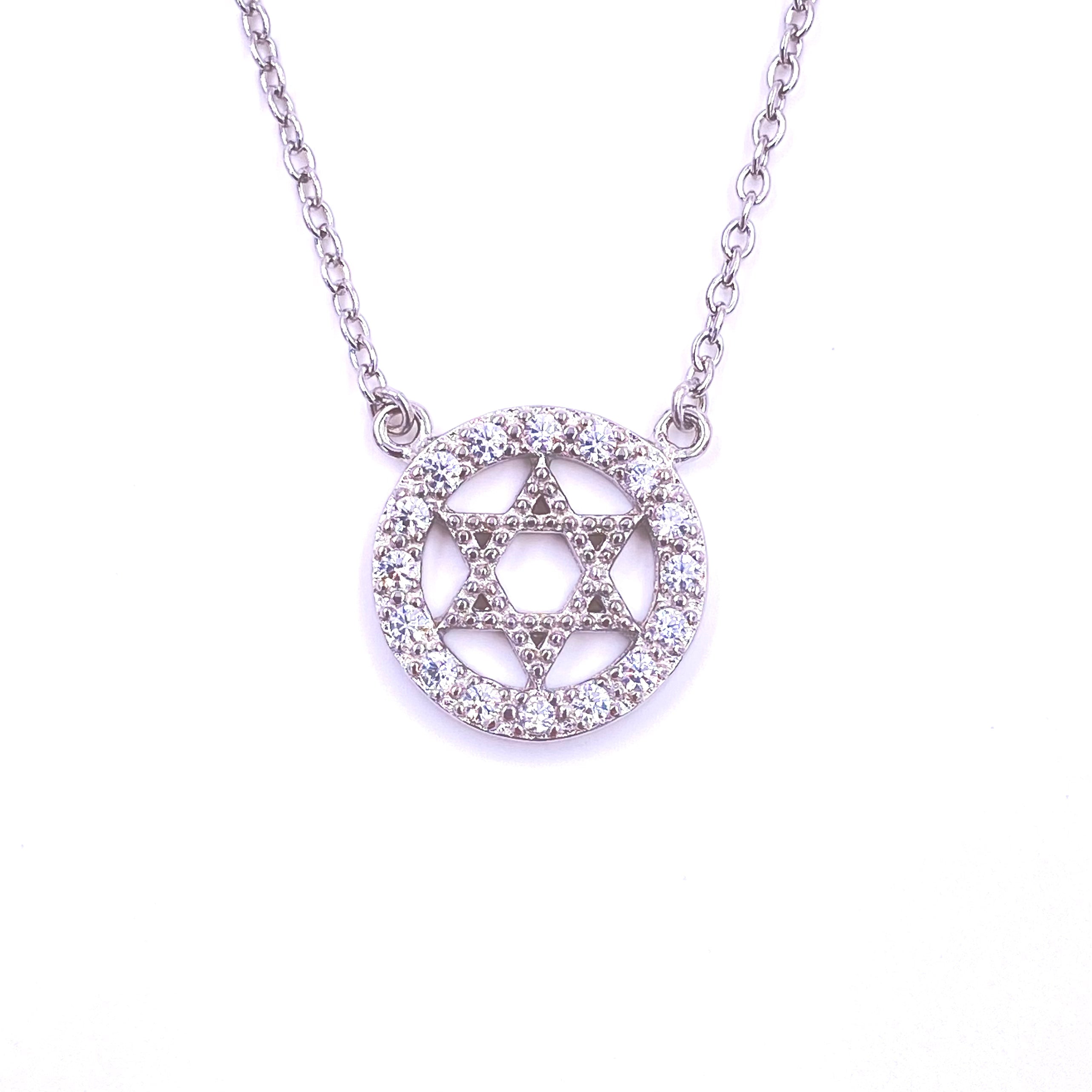 Ashley Gold Sterling Silver CZ Circle & Star Pendant Necklace for Women - Elegant Layered Jewelry Gift for Birthday, Anniversary & Special Occasions