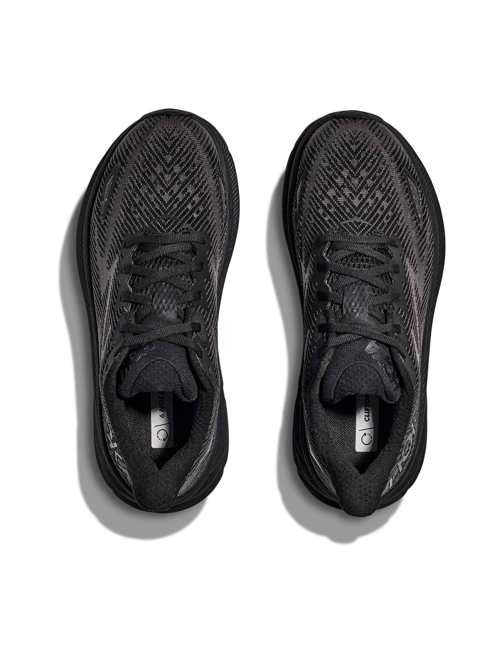 Brooks Men's Clifton 9 Running Shoes - Black | Lightweight Cushioned Road Running Sneakers for Men | Perfect for Marathon Training, Jogging & Daily Wear