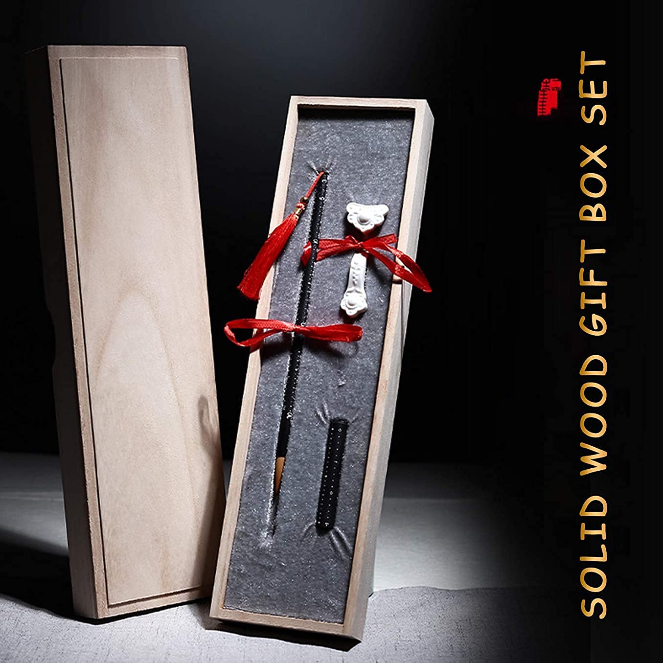 Premium Chinese Calligraphy Brush Set - Wolf Hair & Sandalwood Ink Brushes for Kanji, Japanese Sumi, Watercolor Painting - Ideal for Calligraphy Practice, Art Drawing, and Traditional Asian Ink Wash Techniques