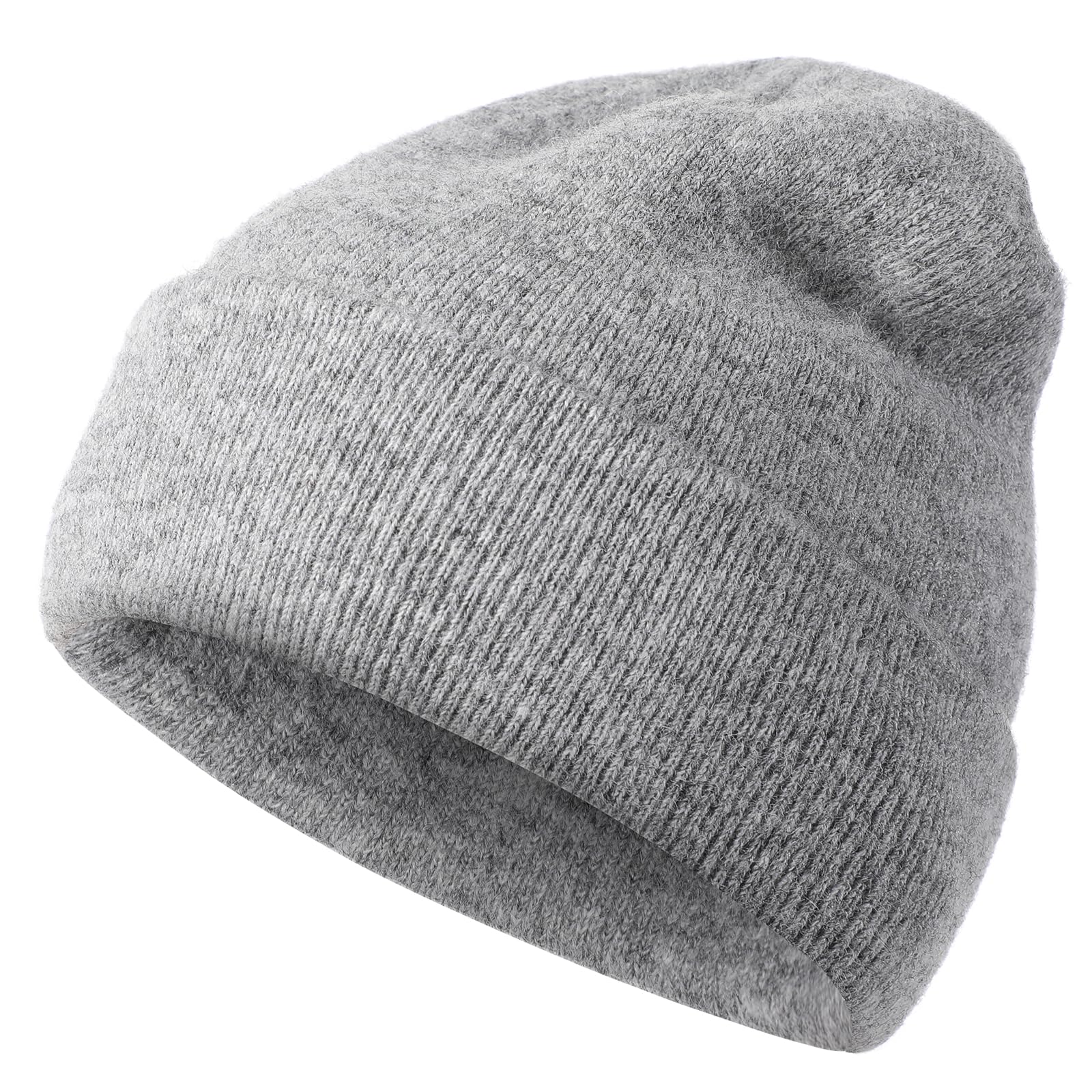 Achiou Knit Beanie Hat for Women & Men - Warm Winter Ski Hat, Soft Slouchy Plain Knitted Skull Cap, Unisex Cuffed Beanies - Perfect for Skiing, Snowboarding & Cold Weather Activities