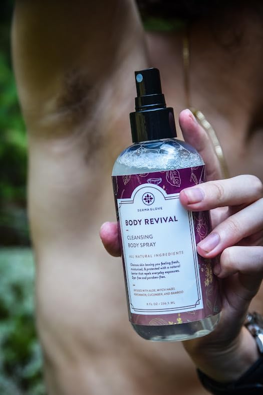BODY REVIVAL – No Rinse Shower Spray for Men & Women | Portable Waterless Cleansing Mist, Natural Alternative to Body Wipes – 8 oz | Perfect for Camping, Travel & Post-Workout Refreshment
