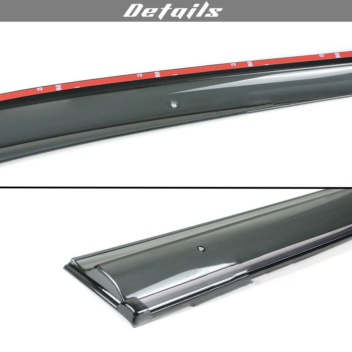 Chrome Window Deflectors for 2012-2015 Honda Civic 4 Door Sedan - Tape-On Window Visors & Rain Guards - Perfect for Rain Protection and Improved Ventilation While Driving