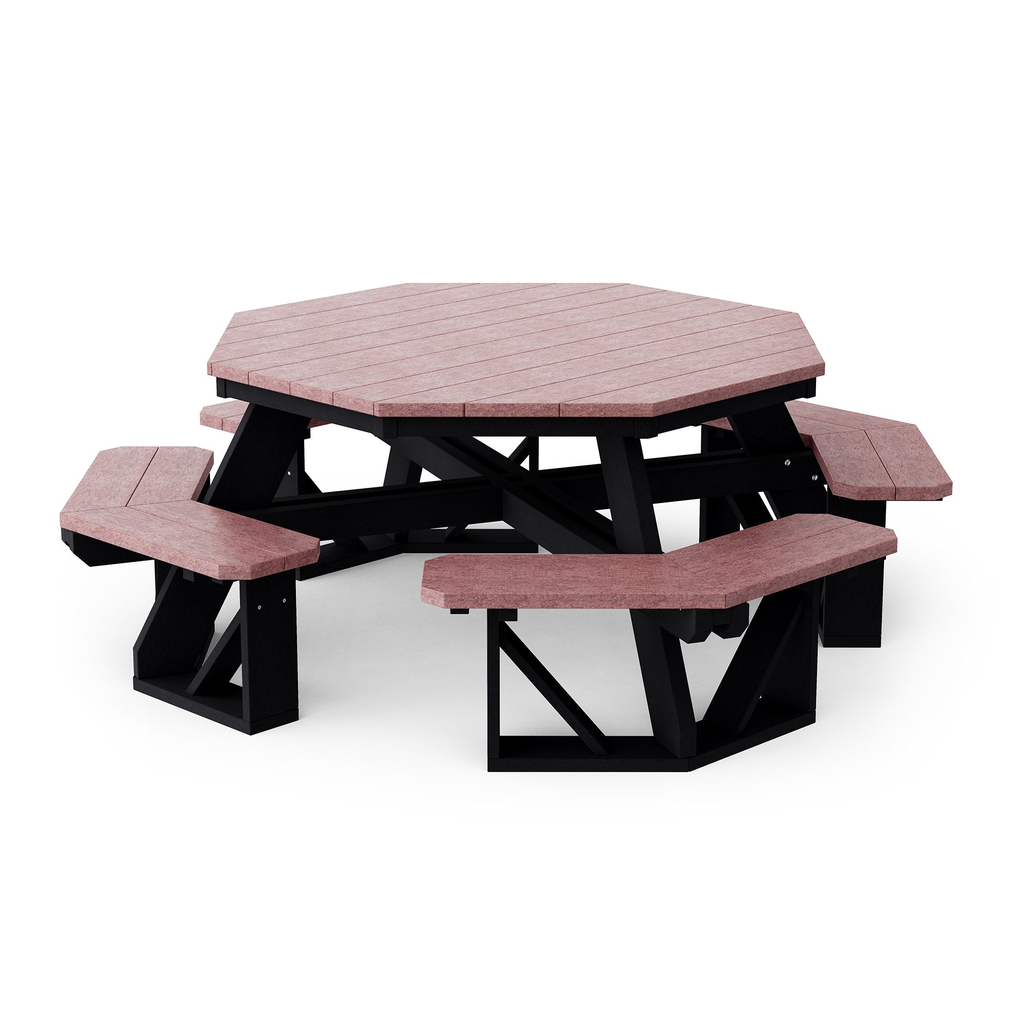 Heritage Octagon Picnic Table - 8-Person Outdoor Dining Set for Backyard, Patio, Garden, Park & Camping - Durable All-Weather Wooden Picnic Bench