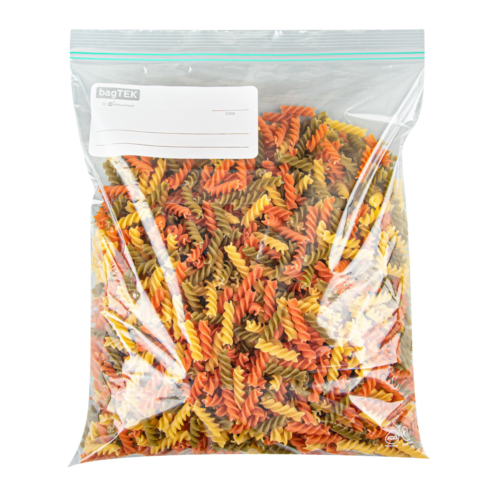 Bag Tek 2 Gallon Clear Plastic Zip Bags with Double Zipper - BPA Free, Write-On Label (15 x 13 Inches) - 1000 Count Box for Food Storage, Organization & Shipping Supplies
