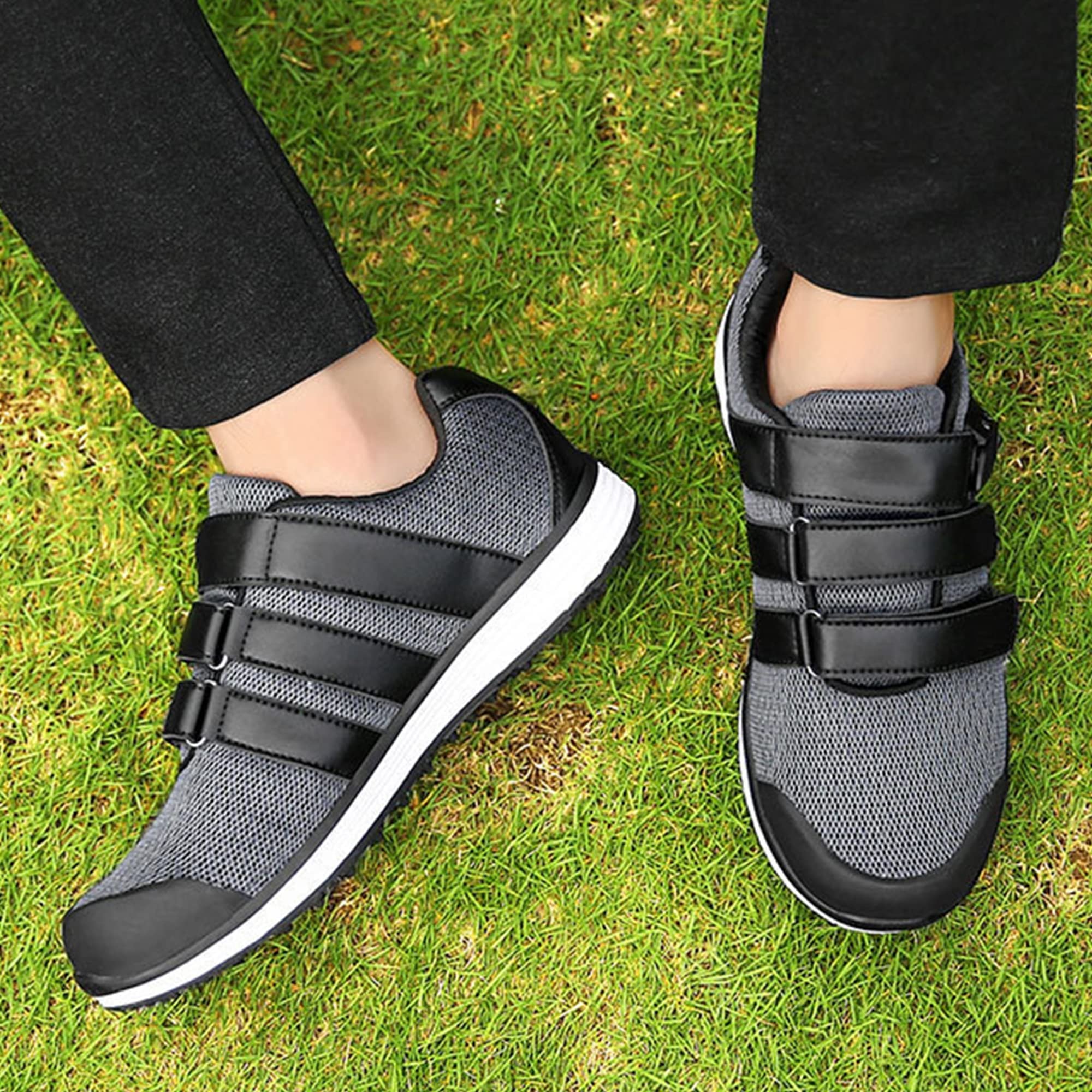 Men's Breathable Mesh Golf Shoes - Lightweight Sneakers with Magic Sticker for Comfortable Training | Size 9.5 | Perfect for Golf Course & Casual Wear