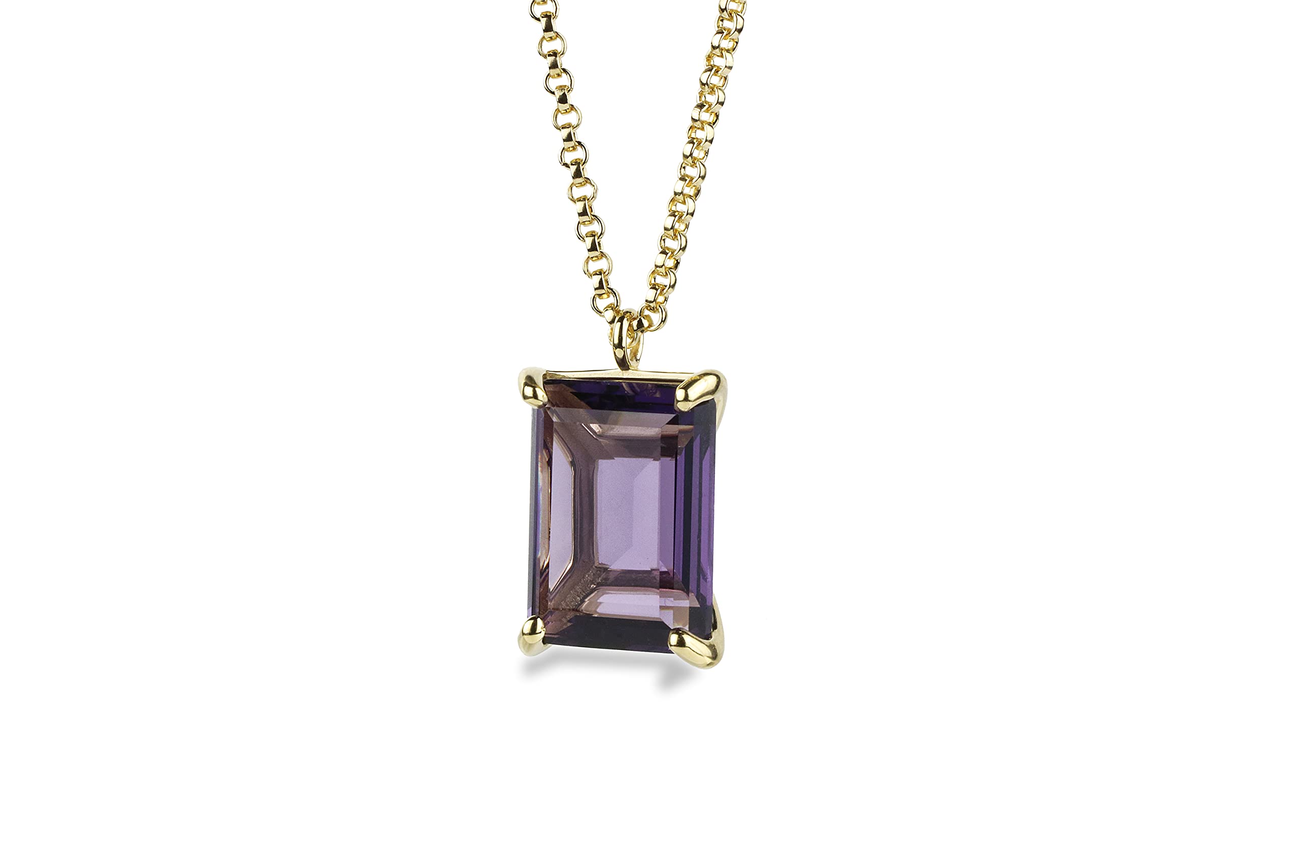14K Gold Amethyst Pendant Necklace for Women | Elegant Anemone Jewelry | Custom Gemstone Necklace Gift for Christmas, Birthday, Anniversary & Mother's Day | Perfect for Date Nights, Office Wear & Special Occasions