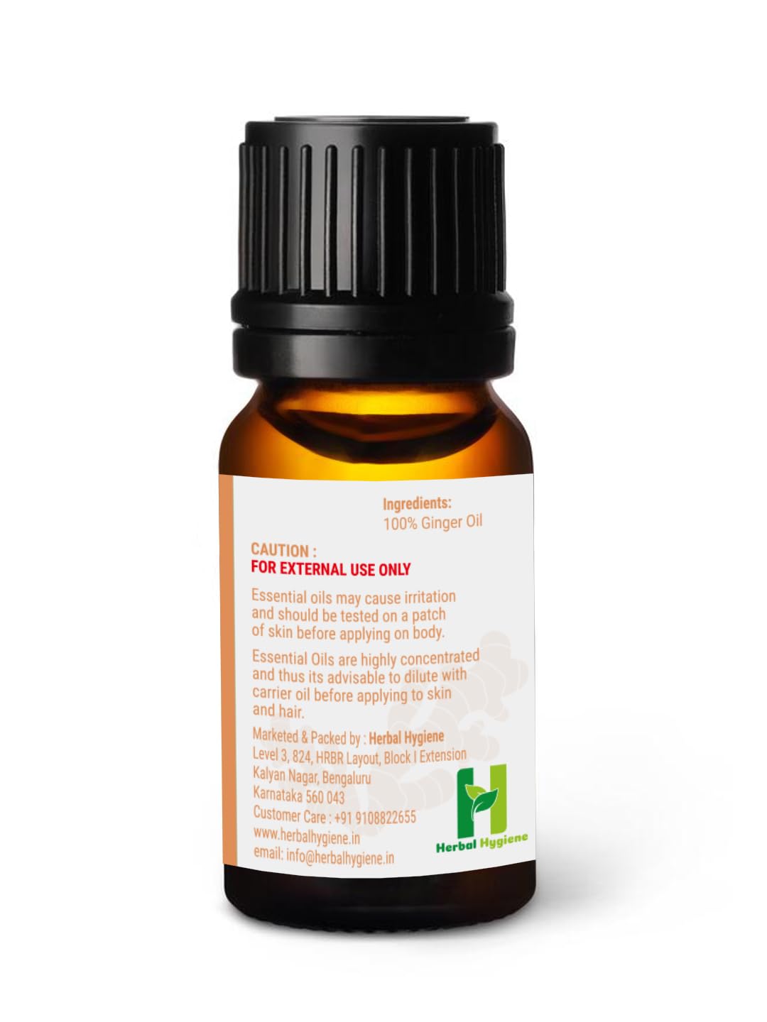 100% Pure Natural Undiluted Ginger Essential Oil for Skin Care, Hair Growth & Weight Loss - 10ml | Aromatherapy, Massage & DIY Beauty Recipes