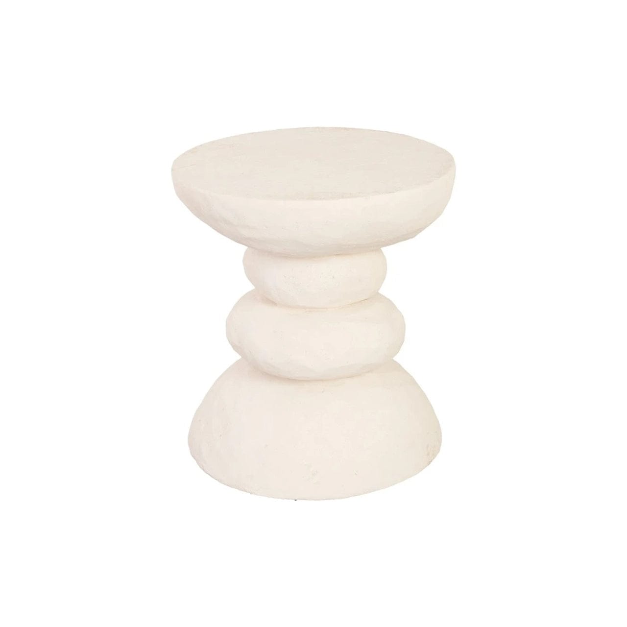 Modern Boulder Side Table - Natural Stone Accent Table for Living Room, Bedroom, or Outdoor Patio - Perfect for Coffee, Books, and Decor
