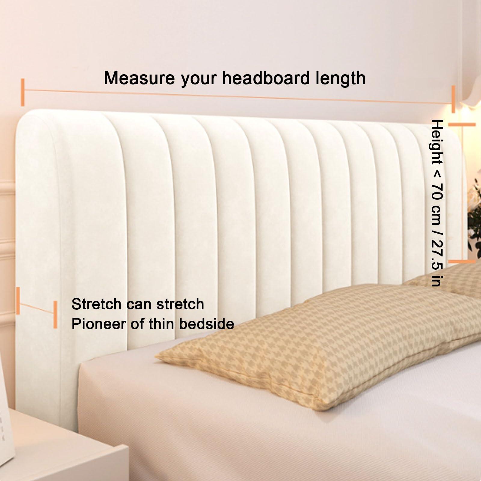 Full Queen Cal King Size Bed Headboard Cover - Thick Dustproof Slipcover with 360° Wrapping Protection, Premium PP Cotton Padding (Khaki) - Perfect for Bedroom Decor, Dust Protection & Headboard Refresh