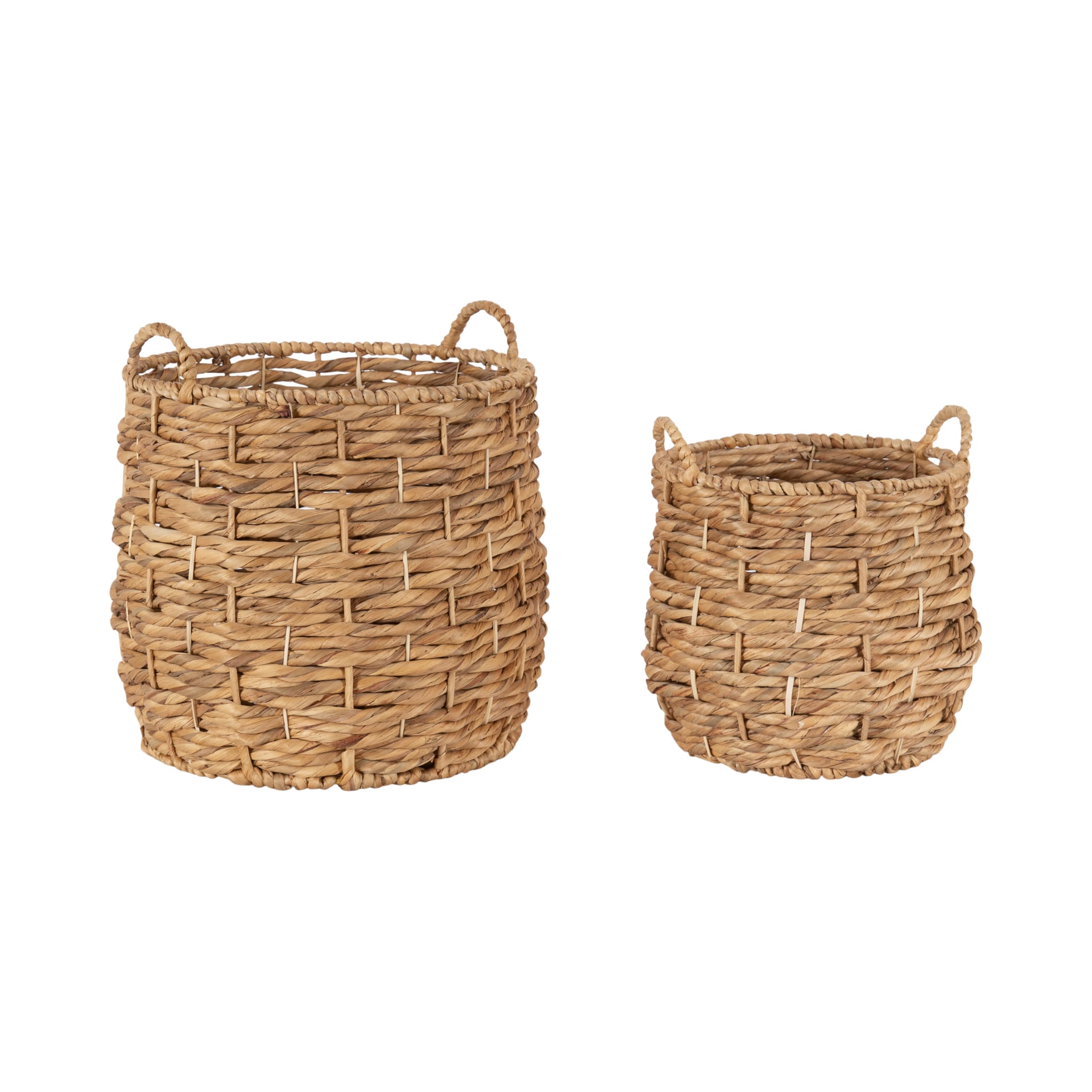 Kate & Laurel Livia Modern 2-Piece Woven Basket Set - 16