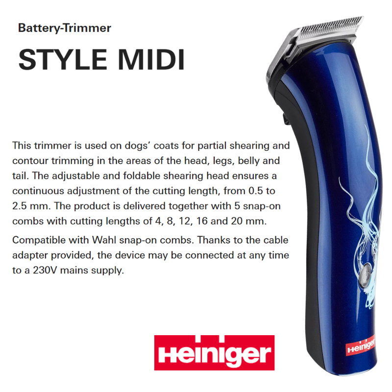 Heiniger Midi Clipper (154820) - Professional Pet Grooming Clippers for Dogs & Cats - Perfect for Home & Salon Use