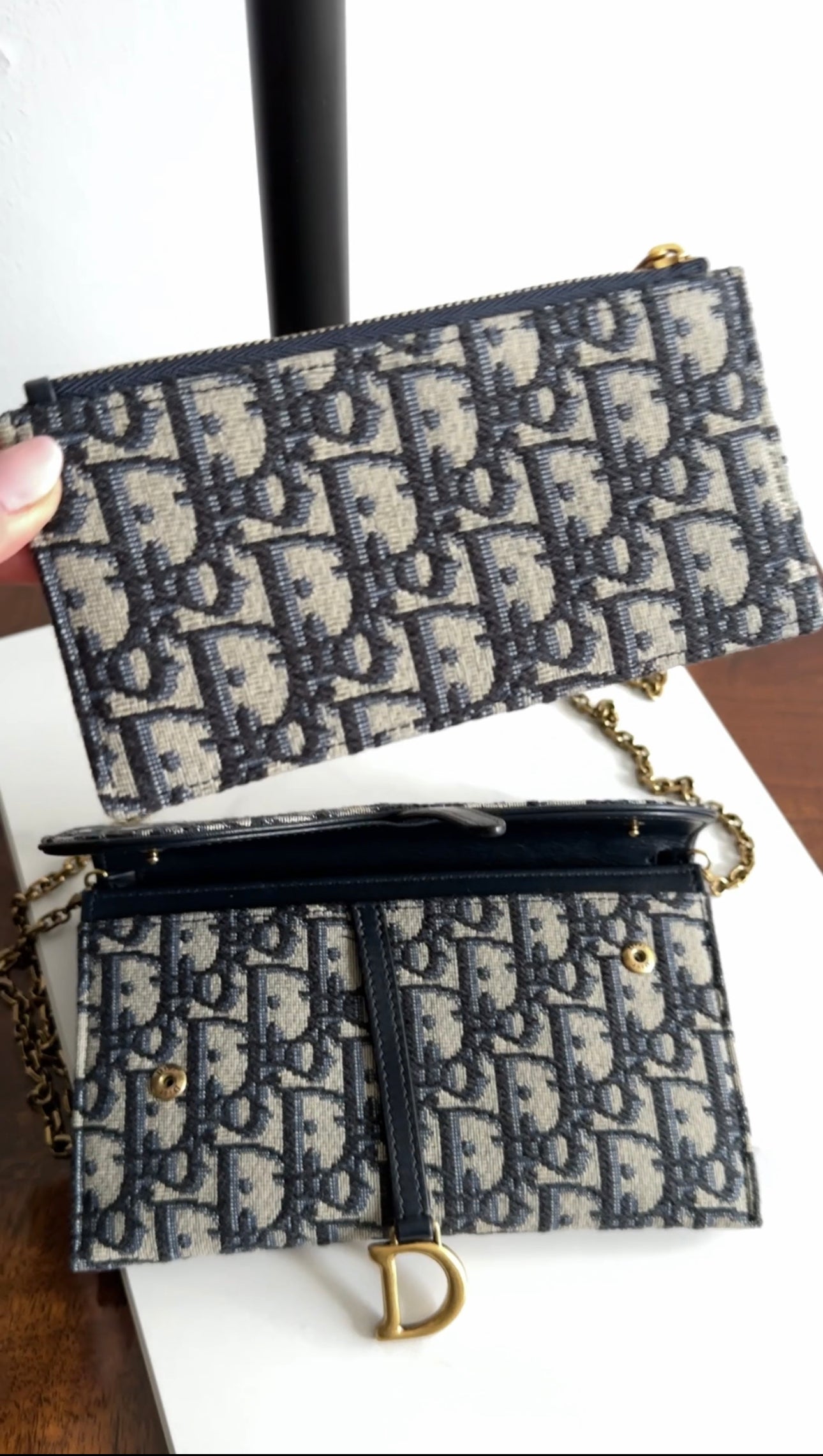 Dior Monogram Oblique Saddle Crossbody Wallet on Chain Bag - Luxury Designer Shoulder Purse for Women | Perfect for Parties, Date Nights & Evening Events