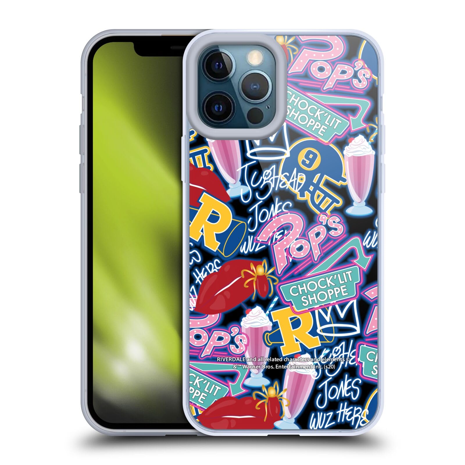 Official Riverdale Colorful Pattern Soft Gel Case for Apple iPhone 12 Pro Max - Trendy Protective Cover for School, Work & Everyday Use