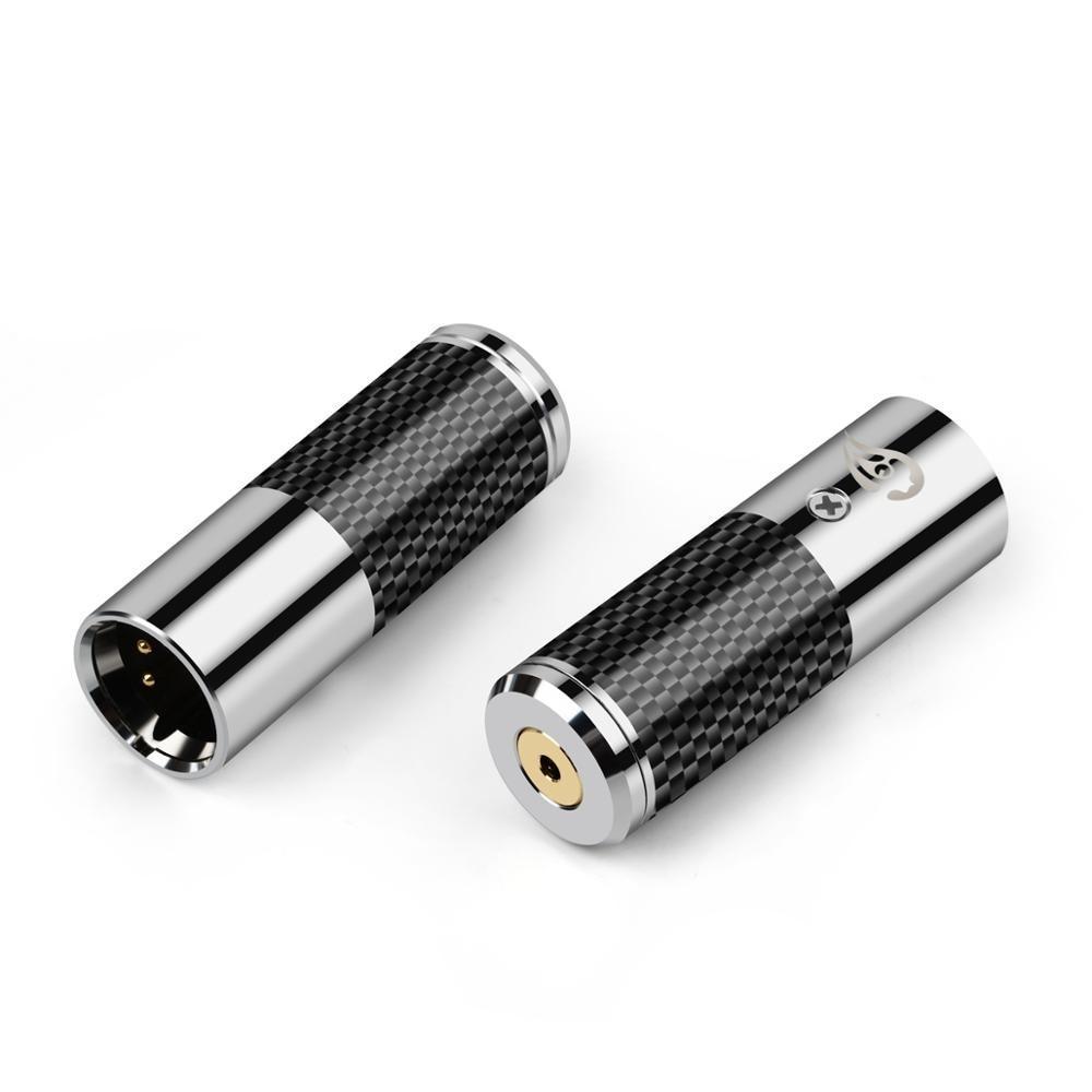 High-Quality DAC Decode 4 Pin Male XLR to 2.5mm/4.4mm Female Carbon Fiber Audio Adapter Converter - Perfect for Professional Studio Equipment & High-End Headphone Systems