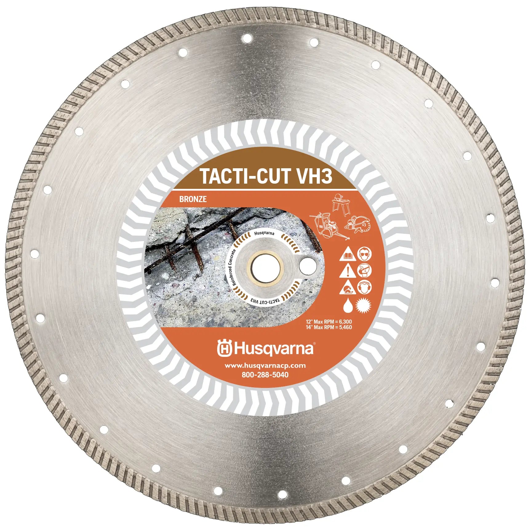 Husqvarna 589487901 Tacti Cut VH3 14-Inch (350mm) x 0.125 Diamond Blade for Concrete, Masonry & Tile Cutting - Perfect for Construction, Renovation & DIY Projects