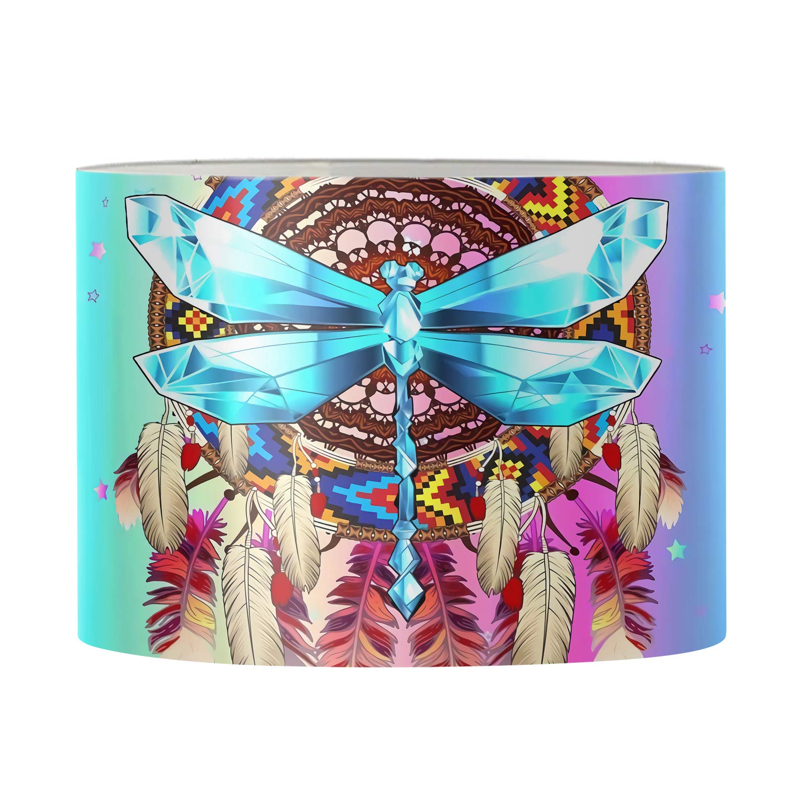 FKELYI Spider & Dragonfly Drum Lampshade - Premium Large Lamp Shade Cover for Desk Lamp, Wall Light, Bedside Nightstand & Floor Lamp - Perfect for Gothic Decor, Halloween Party & Vintage Home Lighting