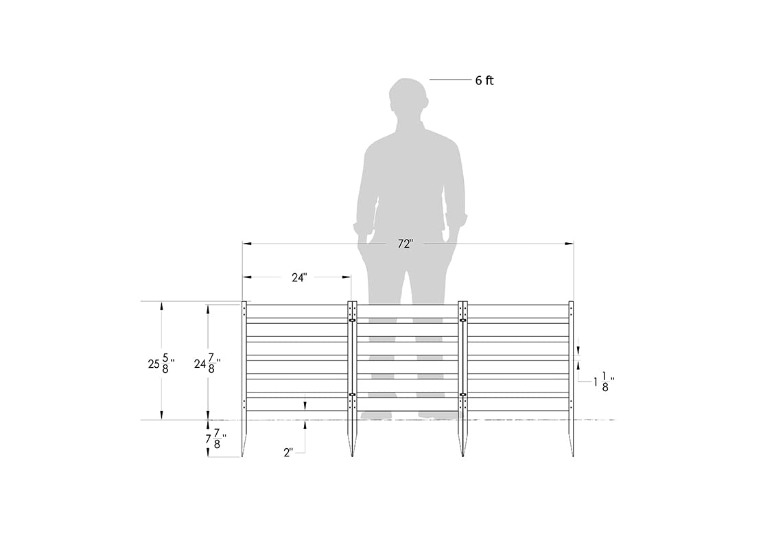 3-Panel No Dig Zippity Maui Vinyl Fence Kit - 26