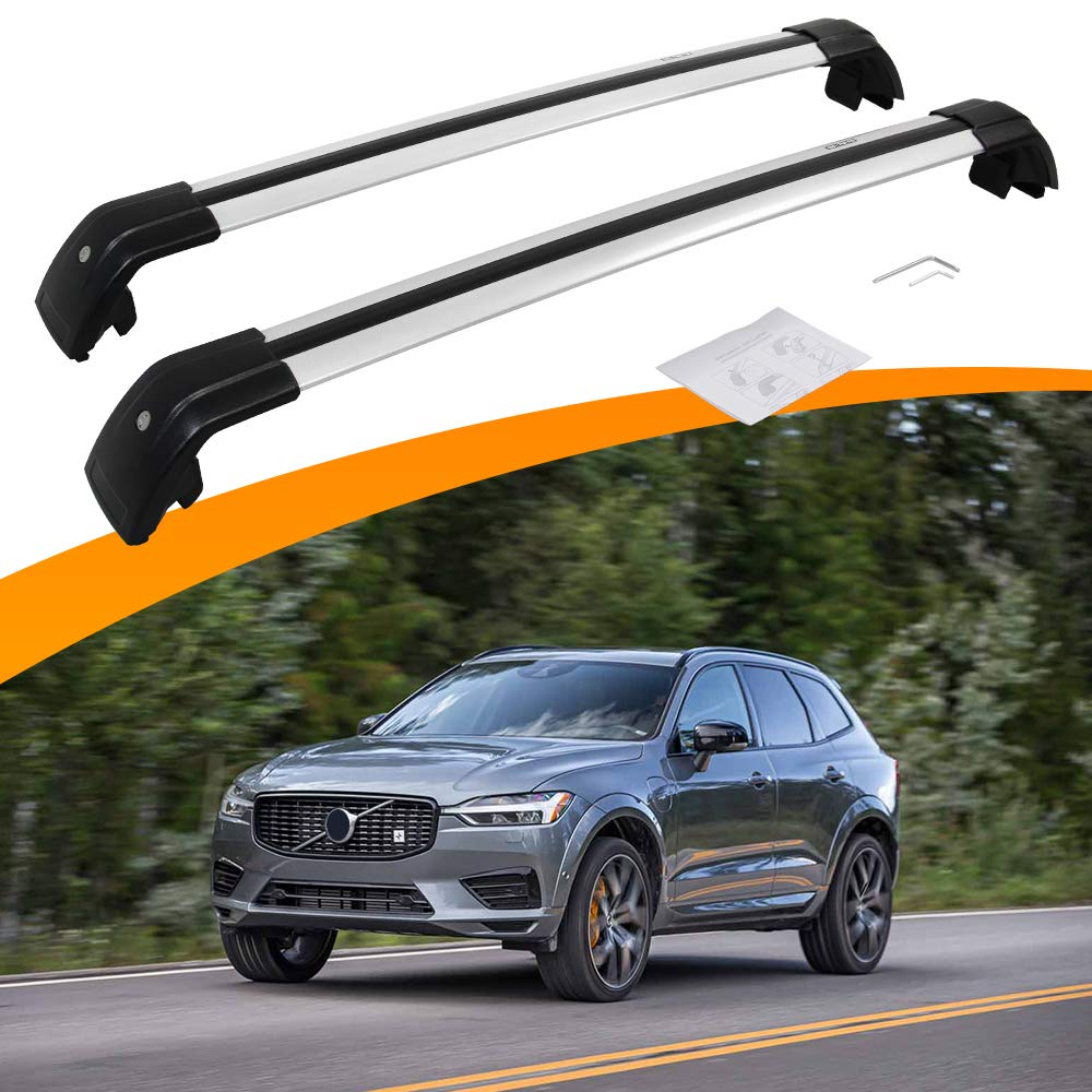 SnailAuto Adjustable Aluminum Roof Rack Cross Bars for Volvo XC60 (2018-2022) - Heavy Duty Luggage Carrier for SUV, Perfect for Road Trips, Camping & Outdoor Adventures