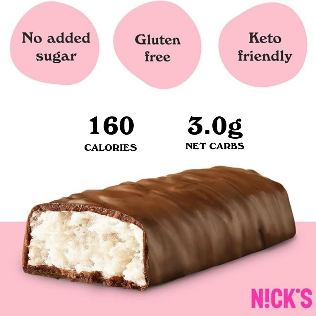 Keto Chocolate Candy Bars - Sugar Free, Gluten Free, Low Carb Snacks for Weight Loss & Energy Boost