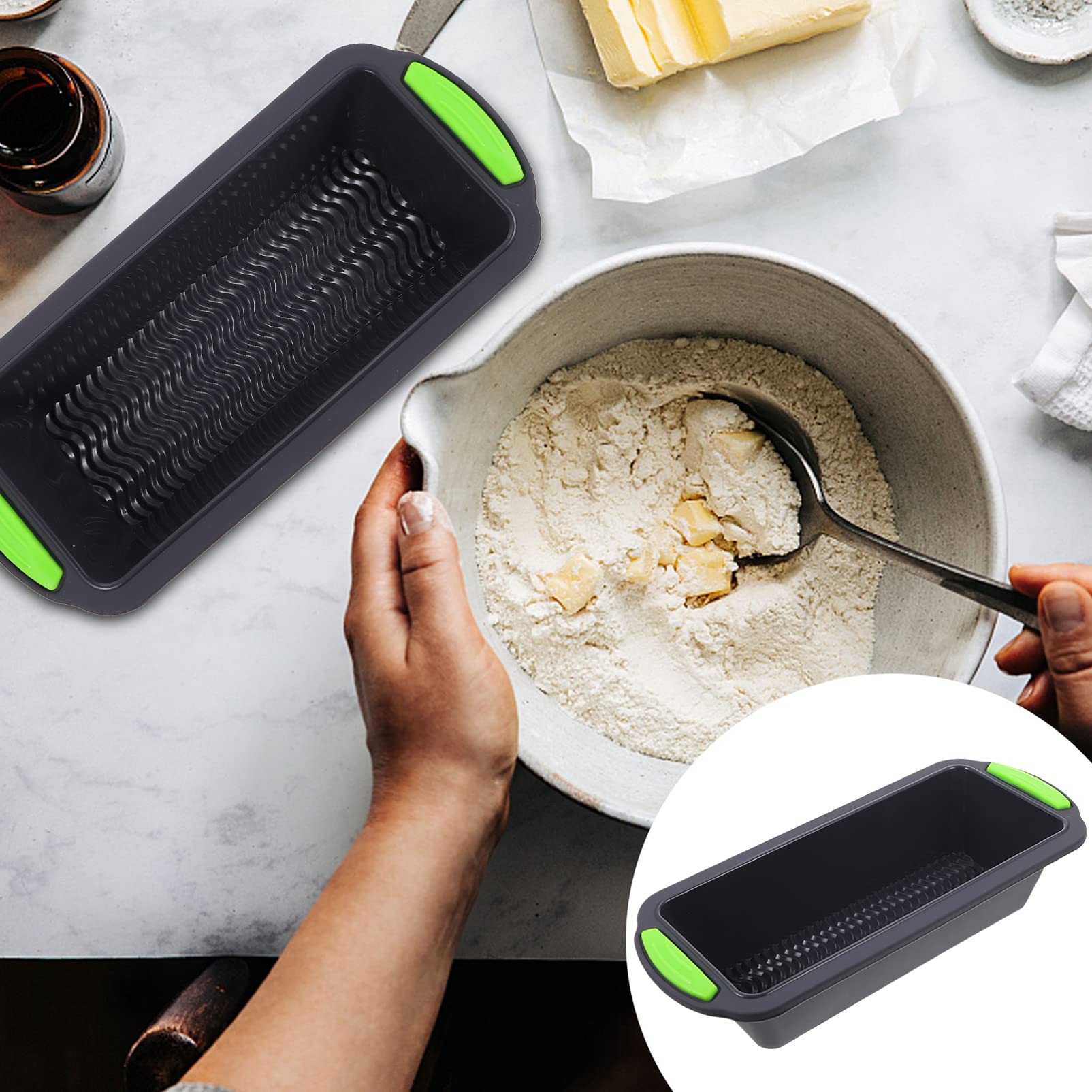 Non-Stick Silicone Loaf Pan for Baking Bread, Cake & Toast - DOITOOL Reusable & Durable Silicone Cake Mold - Perfect for Homemade Banana Bread, Pound Cake & Fruit Loaf